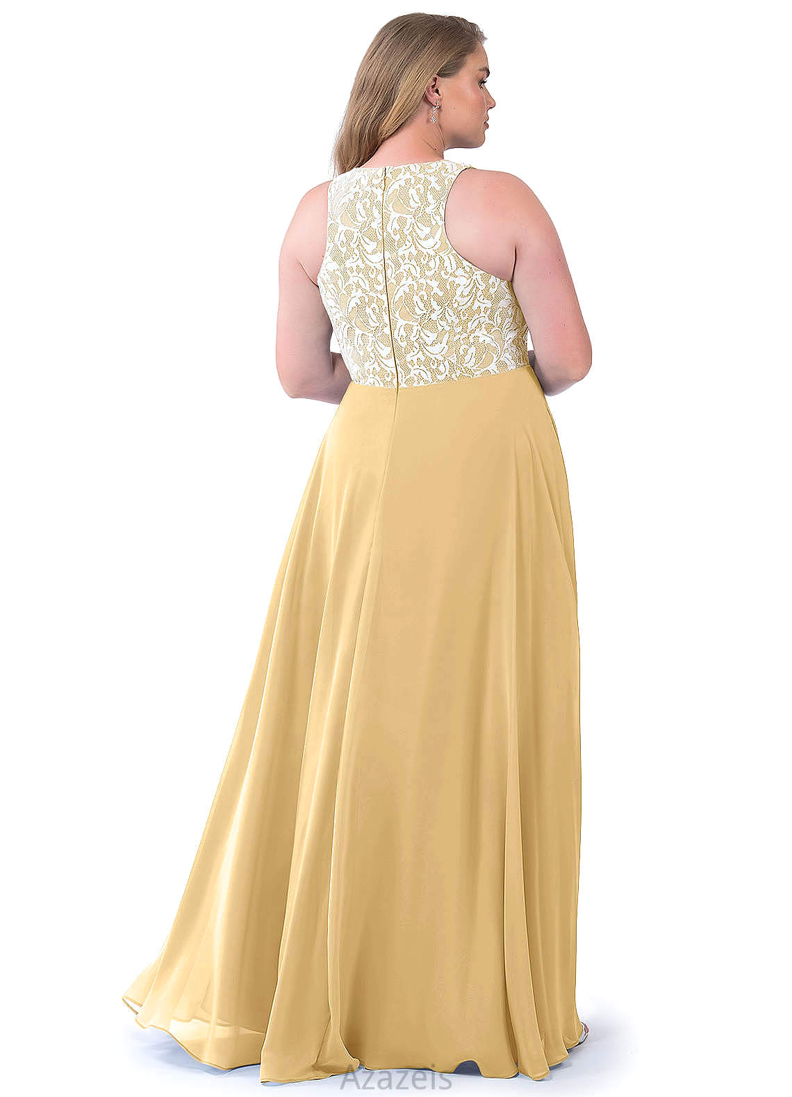 Elisa Natural Waist Floor Length A-Line/Princess V-Neck Sleeveless Bridesmaid Dresses