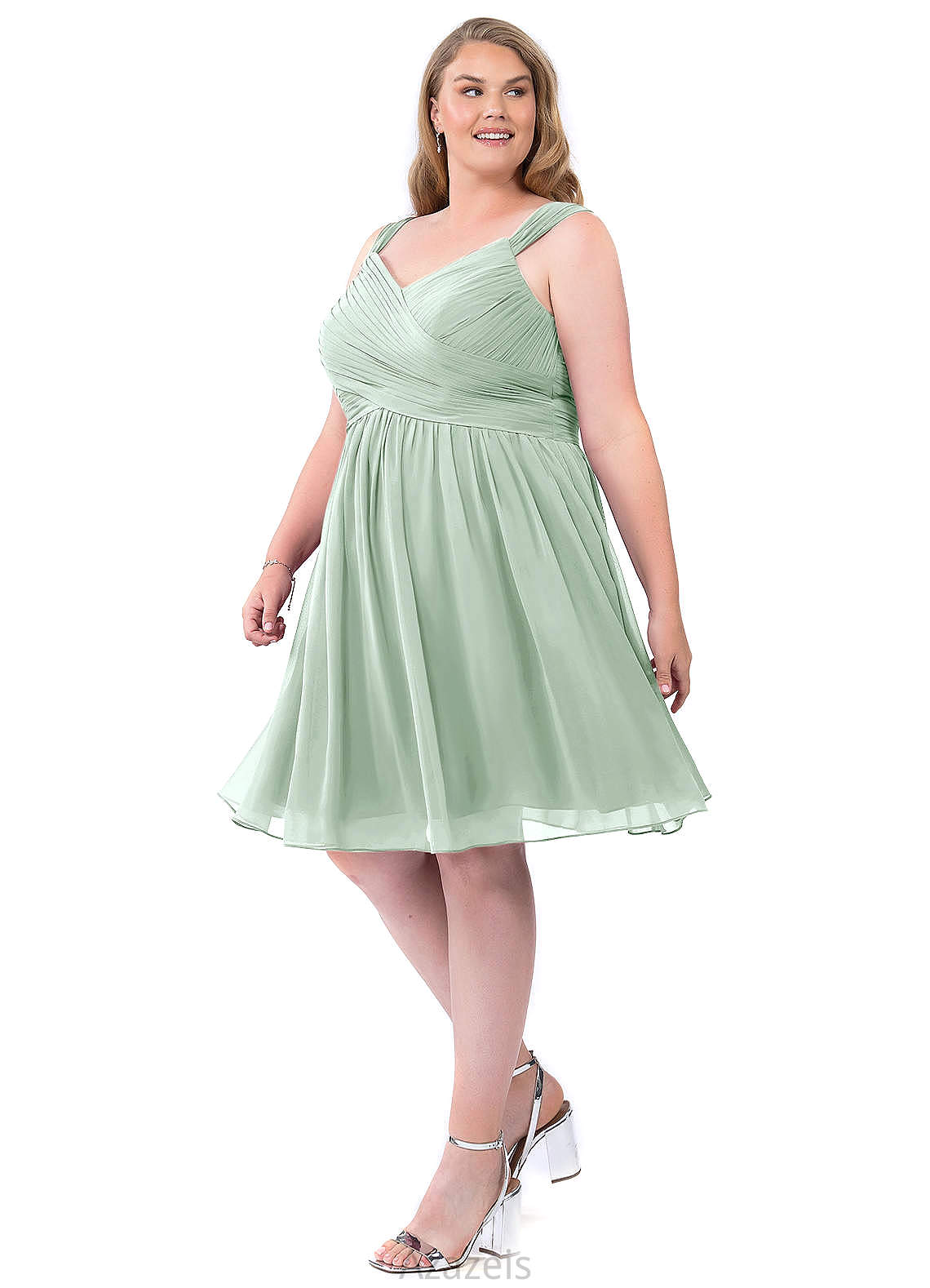 Aliana Sleeveless A-Line/Princess Natural Waist V-Neck Floor Length Bridesmaid Dresses