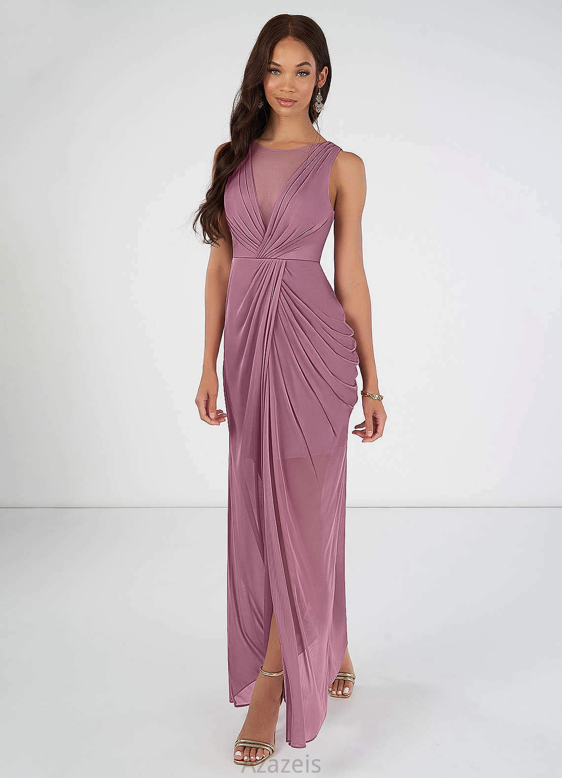 Selina Sleeveless Straps Natural Waist Floor Length A-Line/Princess Bridesmaid Dresses