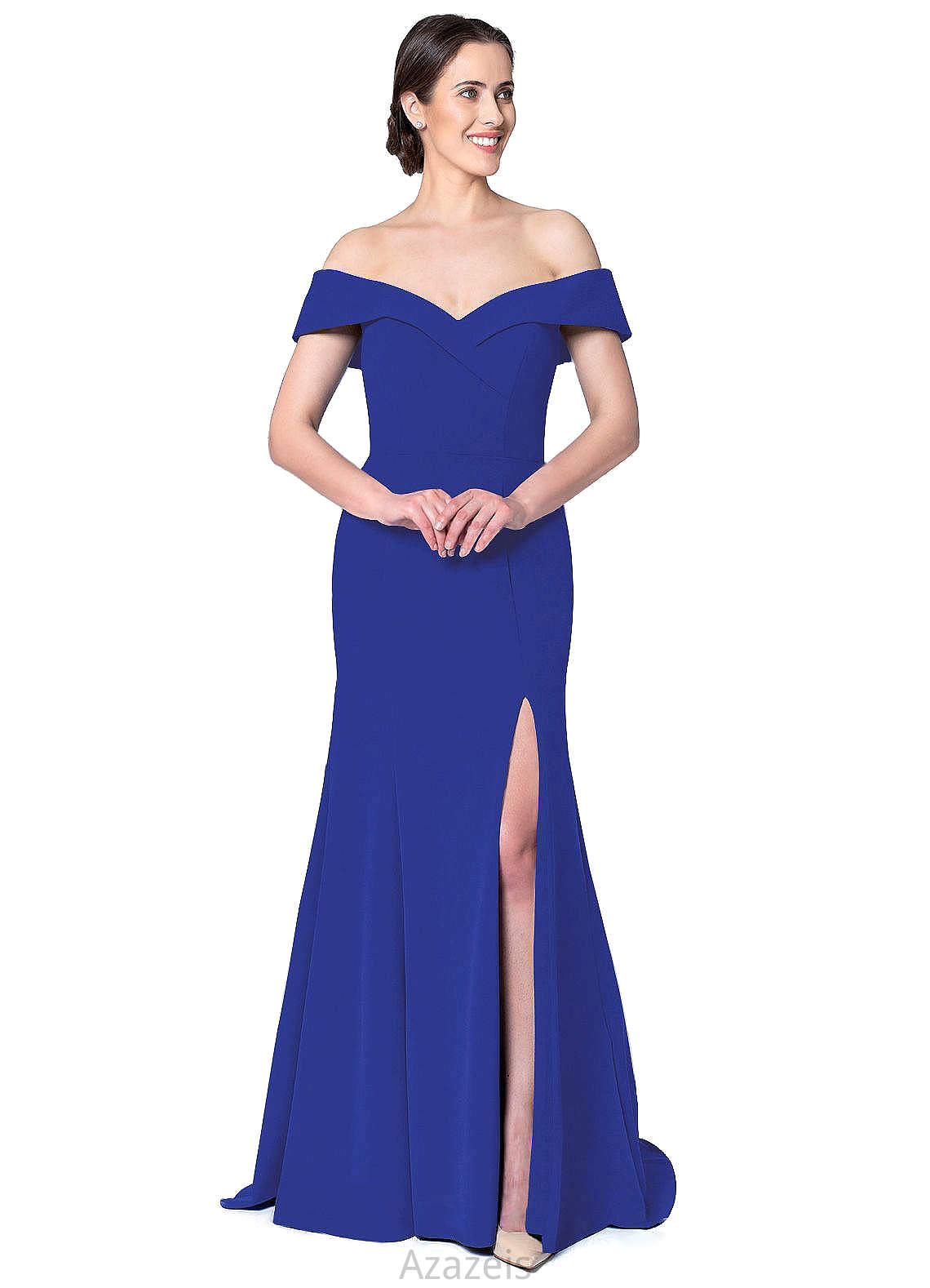 Karly Scoop A-Line/Princess Natural Waist Floor Length Sleeveless Bridesmaid Dresses