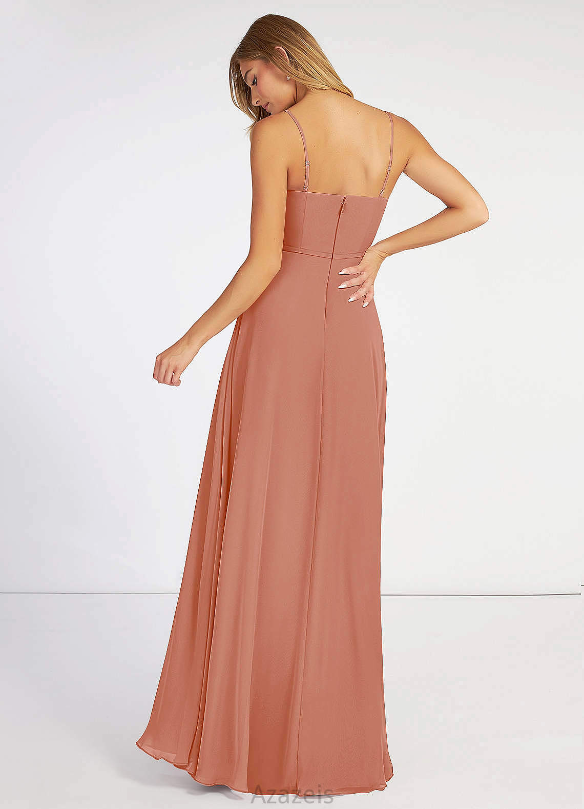 Allie Natural Waist A-Line/Princess Sleeveless Floor Length Bridesmaid Dresses
