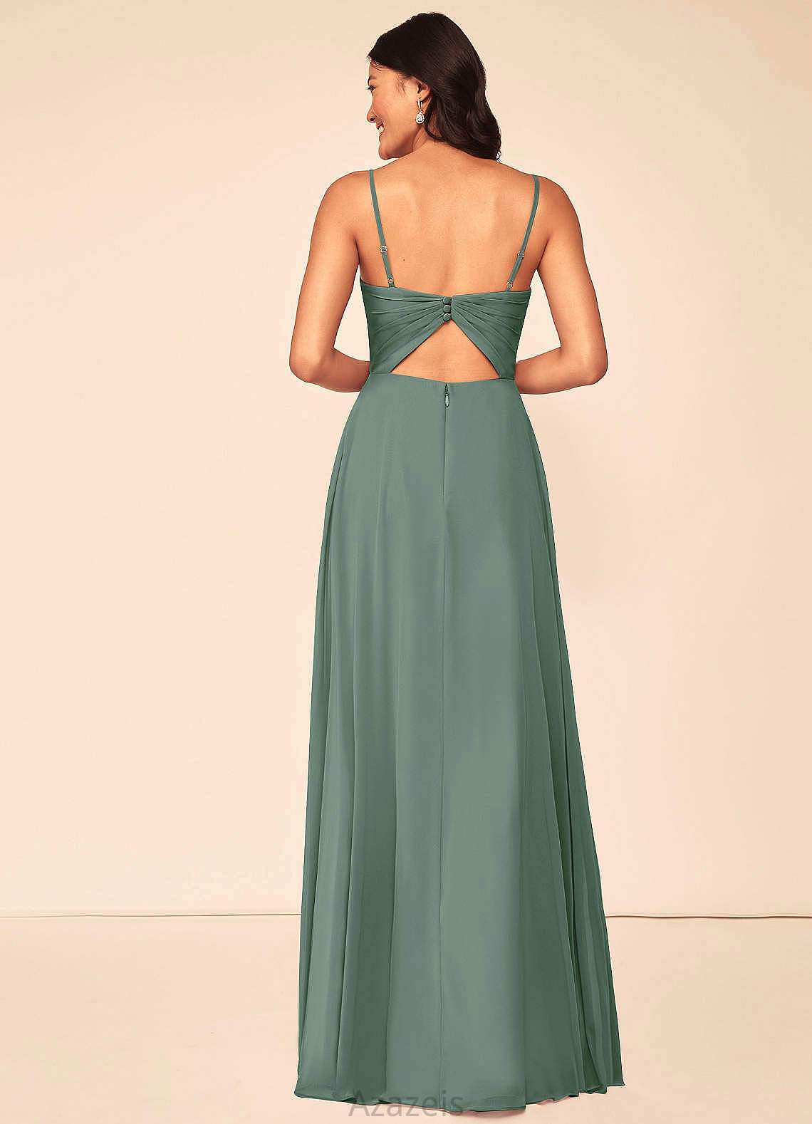 Madalynn Natural Waist Sleeveless Floor Length Straps A-Line/Princess Bridesmaid Dresses