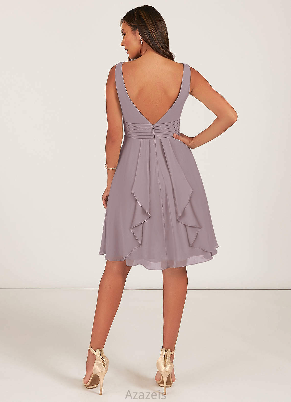 Kira A-Line/Princess Natural Waist Floor Length Halter Sleeveless Bridesmaid Dresses