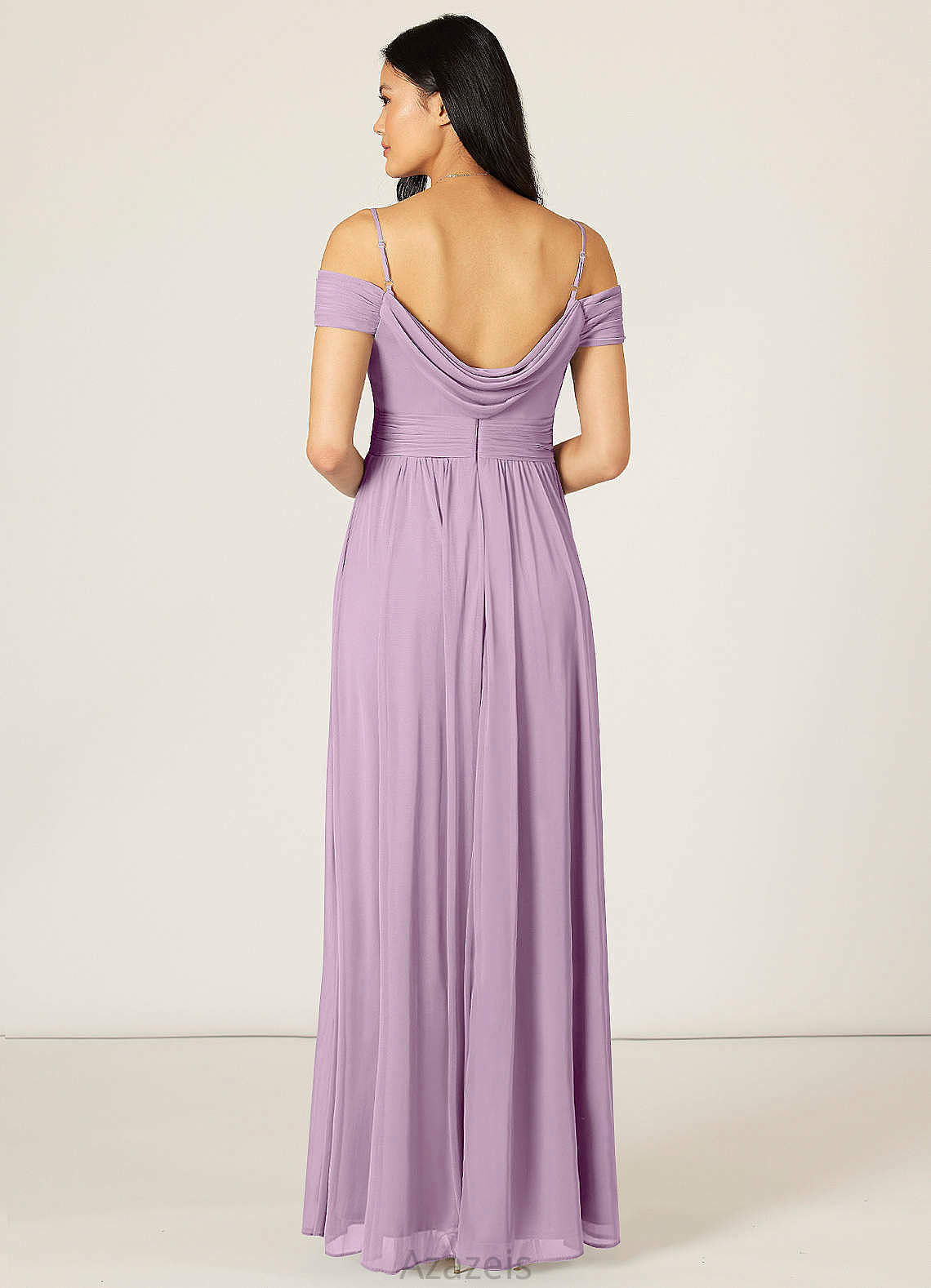 Lizeth Natural Waist V-Neck Sleeveless A-Line/Princess Floor Length Bridesmaid Dresses