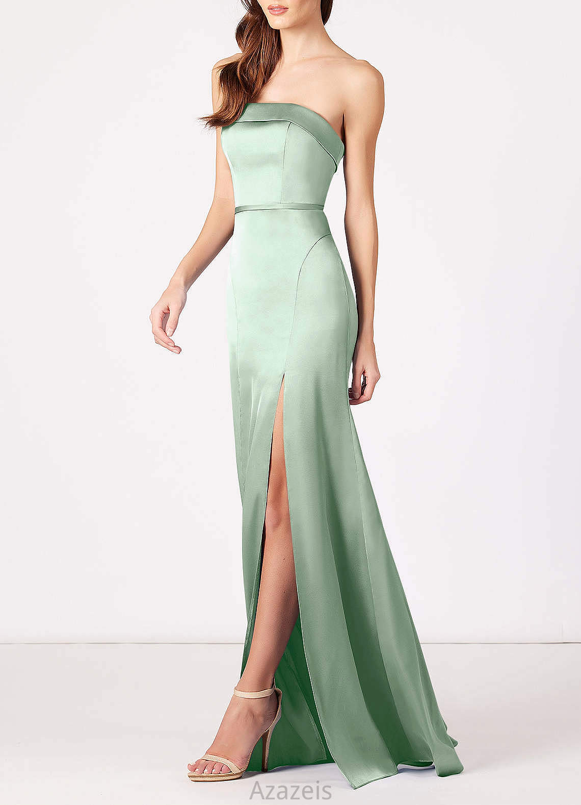 Camila Floor Length One Shoulder Sleeveless Natural Waist A-Line/Princess Bridesmaid Dresses