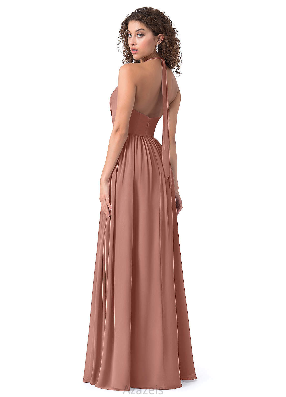 Avah Sleeveless V-Neck Natural Waist A-Line/Princess Floor Length Bridesmaid Dresses
