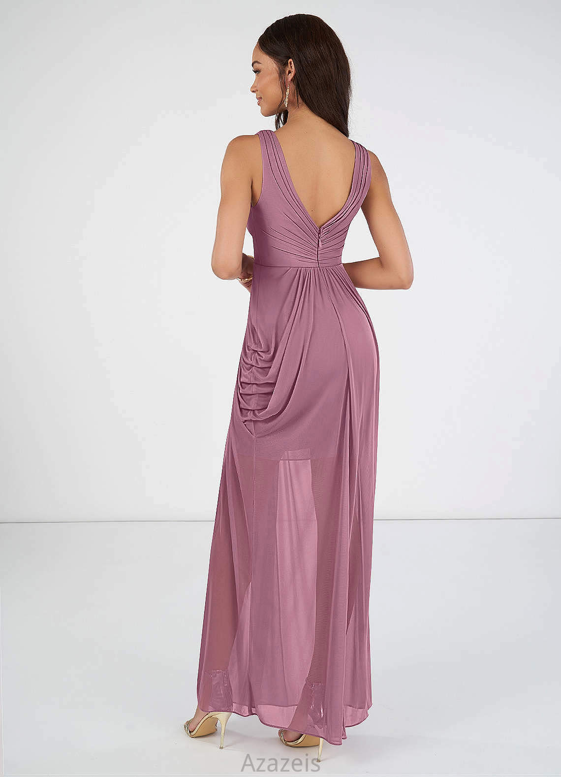 Selina Sleeveless Straps Natural Waist Floor Length A-Line/Princess Bridesmaid Dresses
