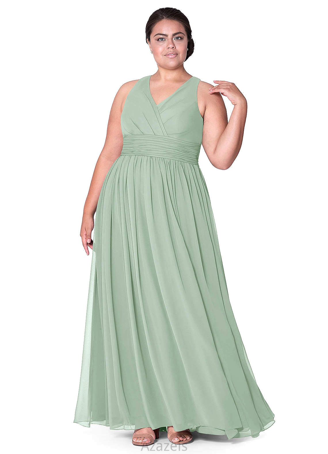 Livia Sleeveless Natural Waist A-Line/Princess Floor Length One Shoulder Bridesmaid Dresses