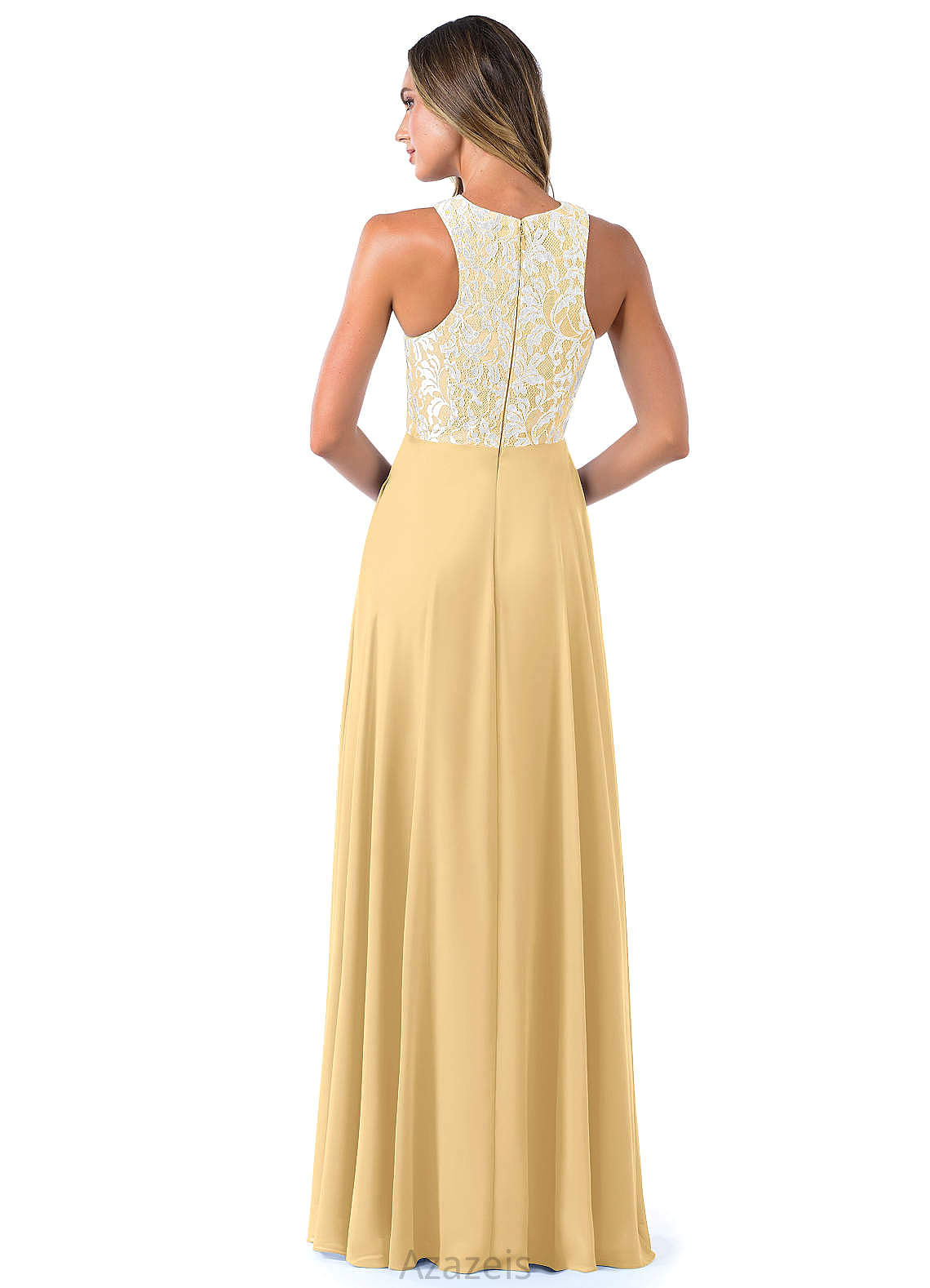 Elisa Natural Waist Floor Length A-Line/Princess V-Neck Sleeveless Bridesmaid Dresses