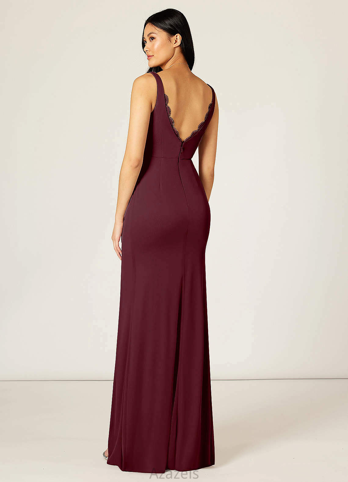 Cherish Natural Waist Sleeveless Floor Length Spaghetti Staps A-Line/Princess Bridesmaid Dresses