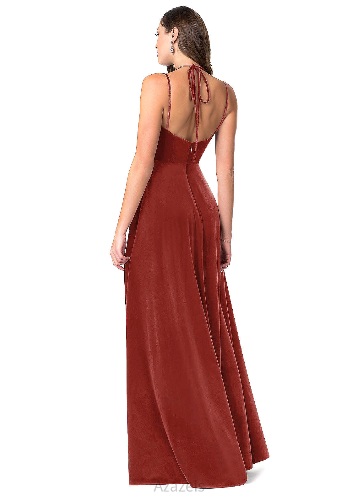 Miriam Spaghetti Staps Natural Waist A-Line/Princess Floor Length Sleeveless Bridesmaid Dresses