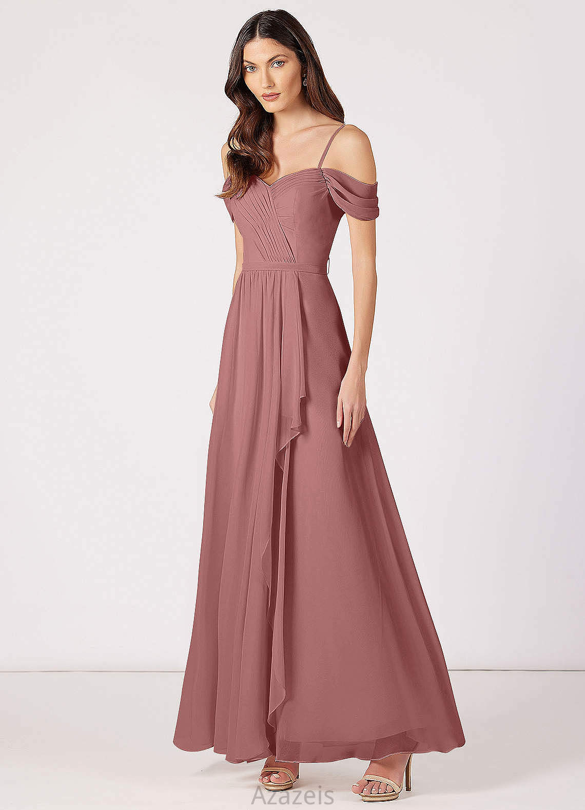 Siena Floor Length Sleeveless Natural Waist Spaghetti Staps A-Line/Princess Bridesmaid Dresses