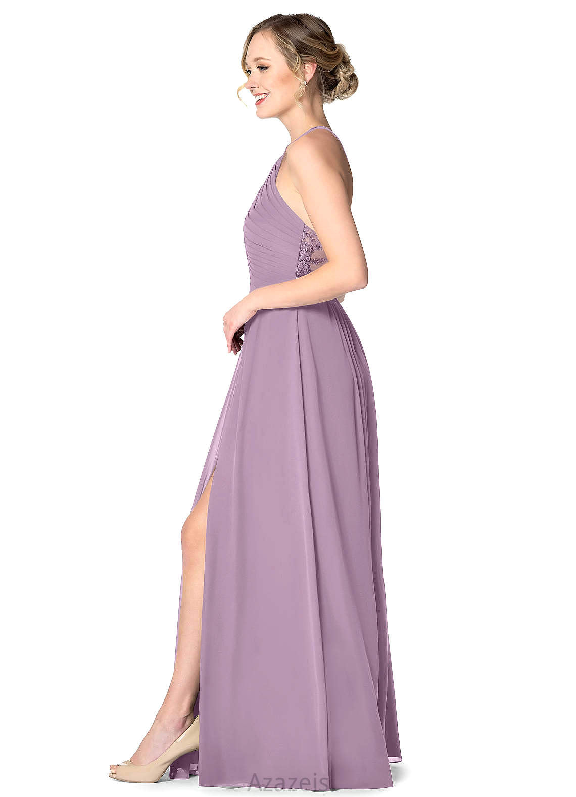 Gloria Sleeveless A-Line/Princess Spaghetti Staps Natural Waist Floor Length Bridesmaid Dresses