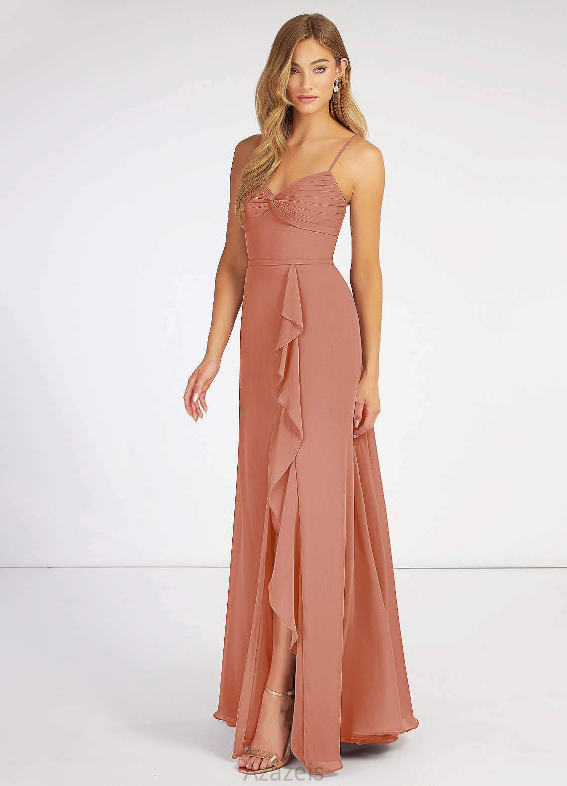 Allie Natural Waist A-Line/Princess Sleeveless Floor Length Bridesmaid Dresses