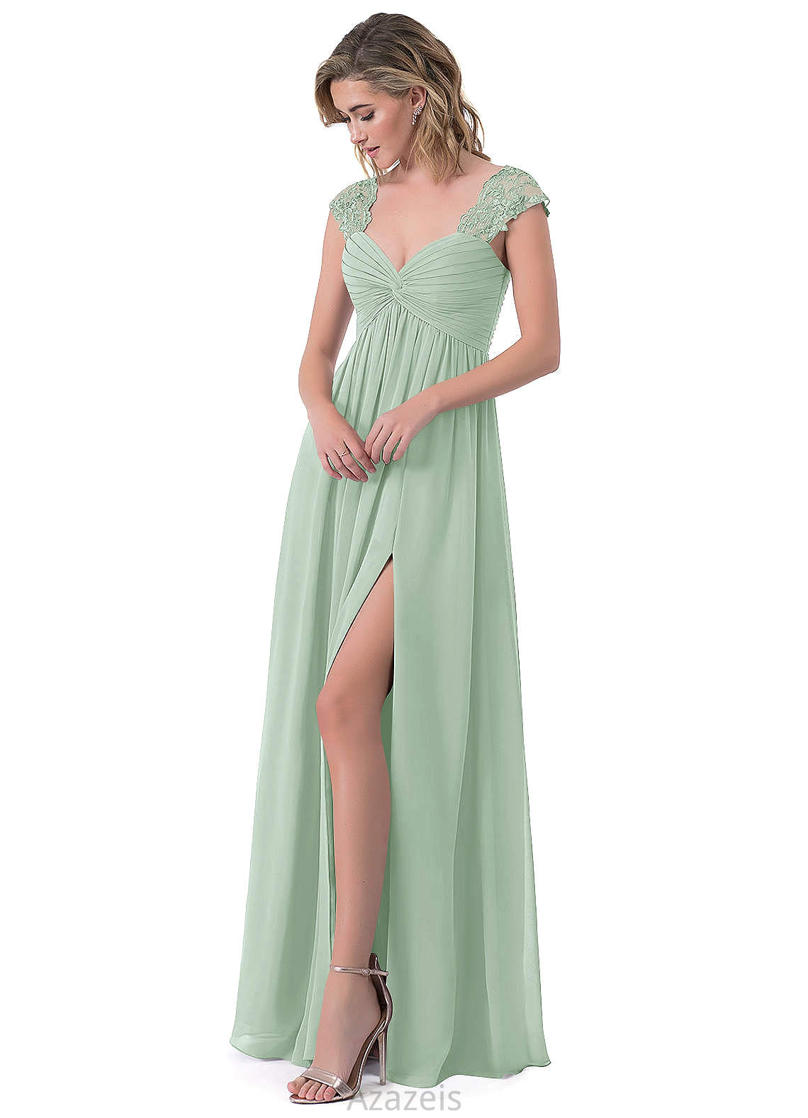Averie Sleeveless Scoop Natural Waist Floor Length A-Line/Princess Bridesmaid Dresses