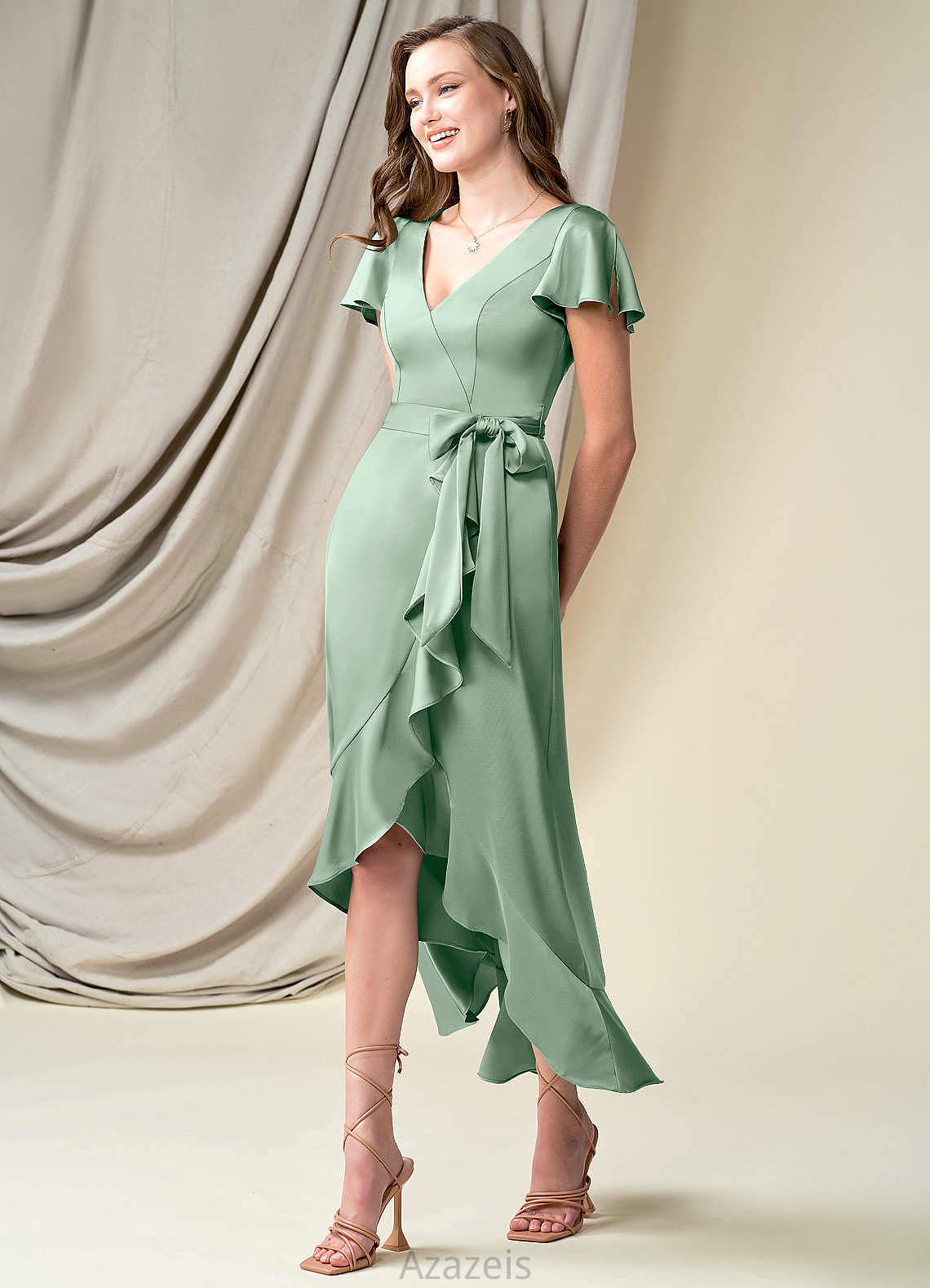 Karen Natural Waist Sleeveless Scoop Floor Length A-Line/Princess Bridesmaid Dresses