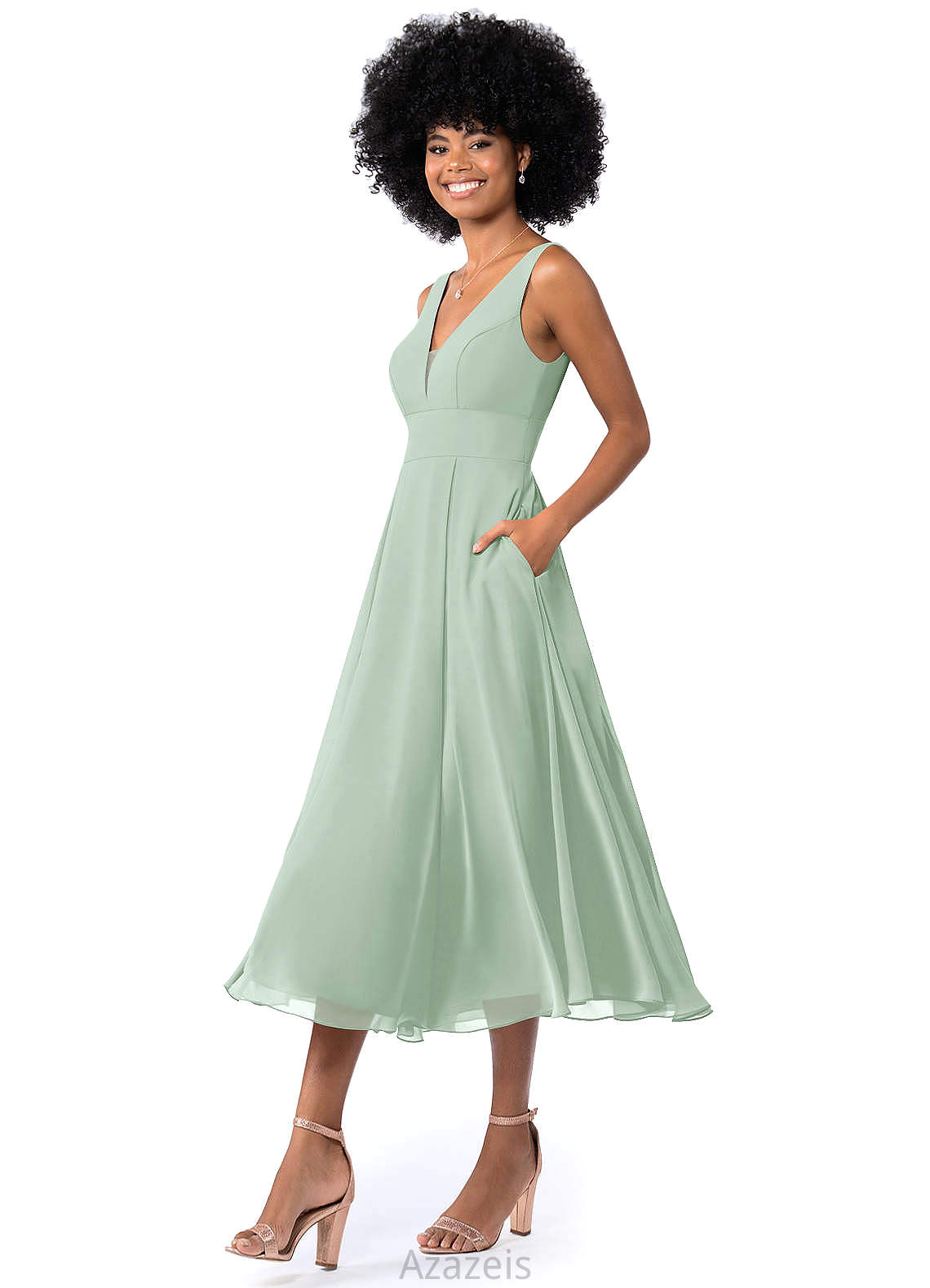 Hailie Floor Length Natural Waist Scoop Sleeveless A-Line/Princess Bridesmaid Dresses