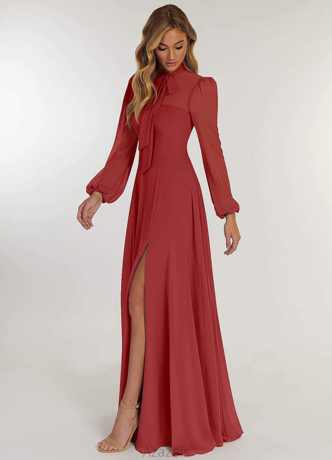 Maci A-Line/Princess Floor Length Sleeveless Natural Waist V-Neck Bridesmaid Dresses