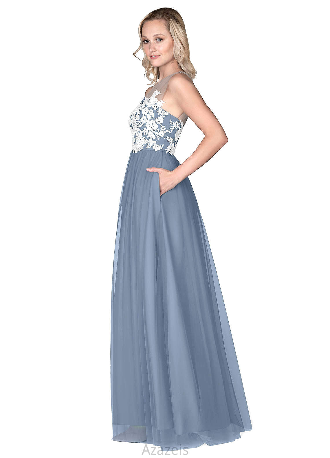 Mckayla Natural Waist A-Line/Princess Sleeveless Scoop Knee Length Bridesmaid Dresses