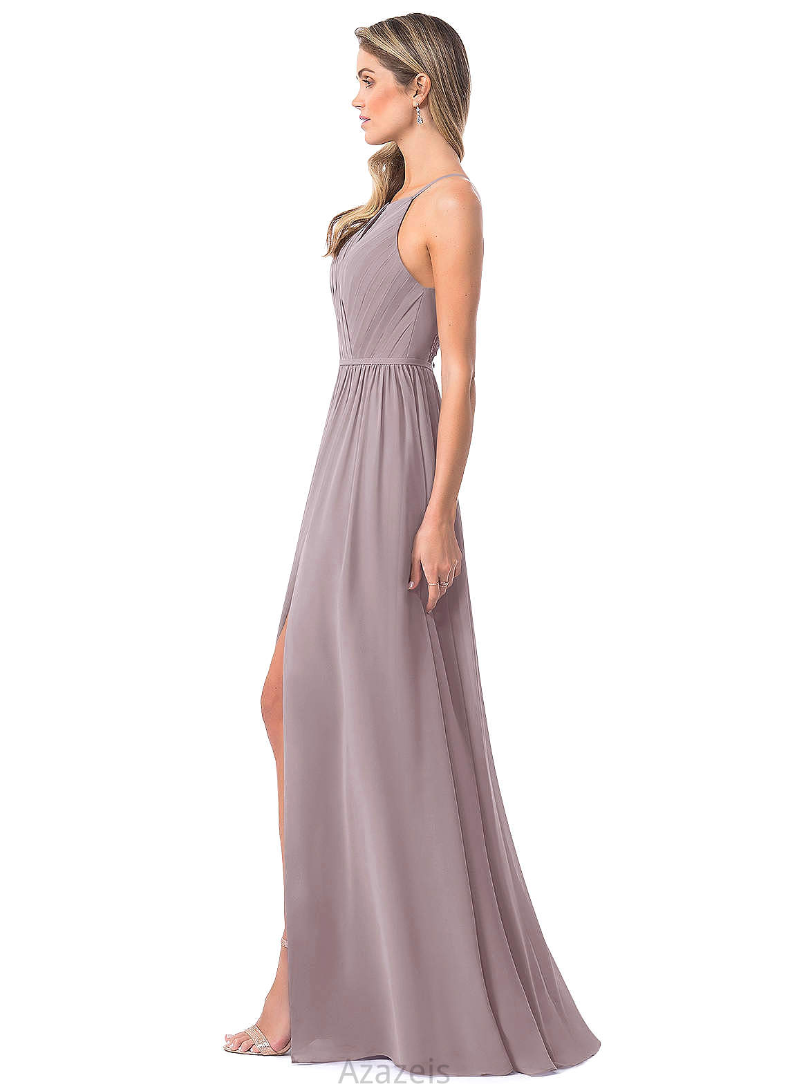 Sophie Sleeveless Scoop A-Line/Princess Floor Length Natural Waist Bridesmaid Dresses