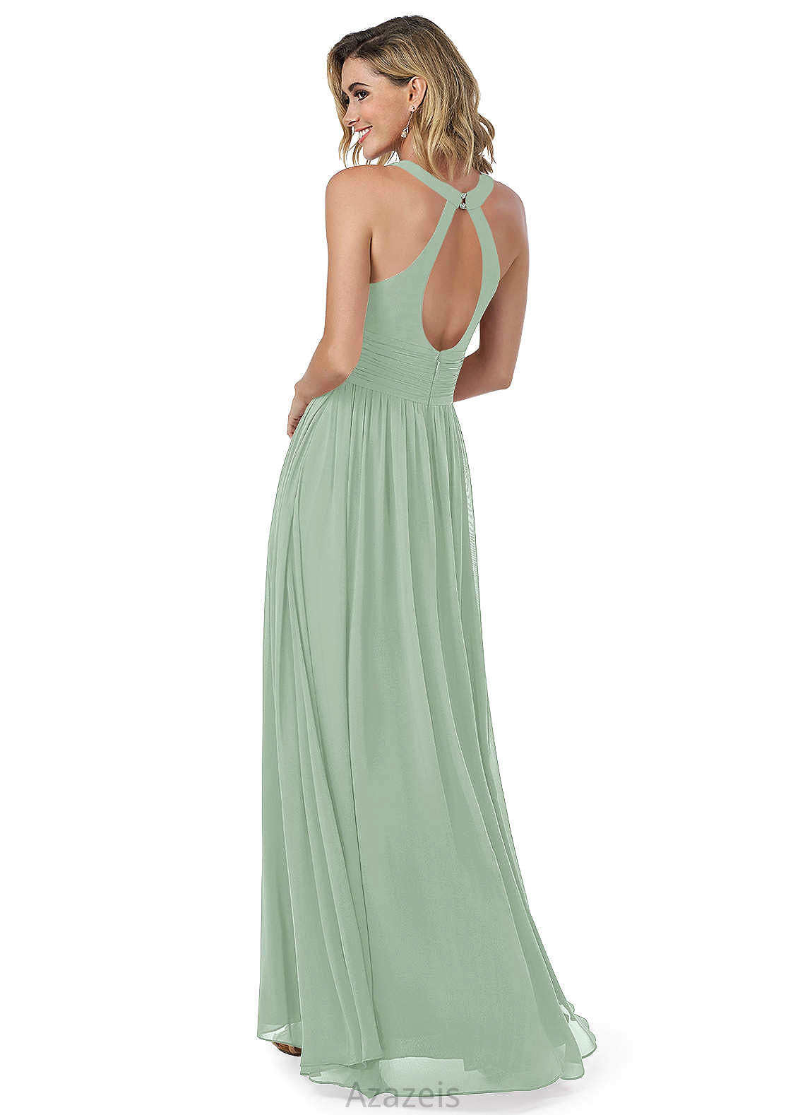 Livia Sleeveless Natural Waist A-Line/Princess Floor Length One Shoulder Bridesmaid Dresses