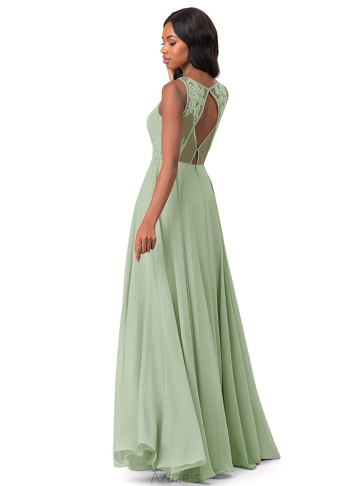 Karen Natural Waist Sheath/Column V-Neck Floor Length Sleeveless Spandex Bridesmaid Dresses