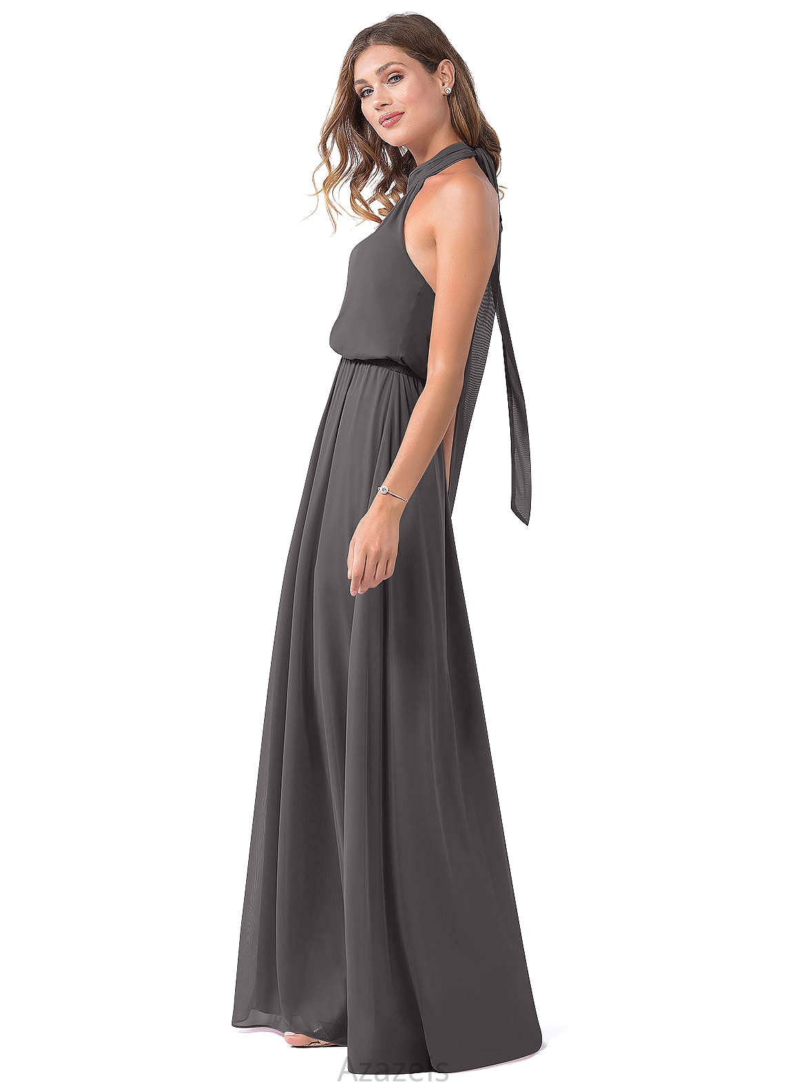 Addyson Floor Length V-Neck A-Line/Princess Natural Waist Sleeveless Bridesmaid Dresses