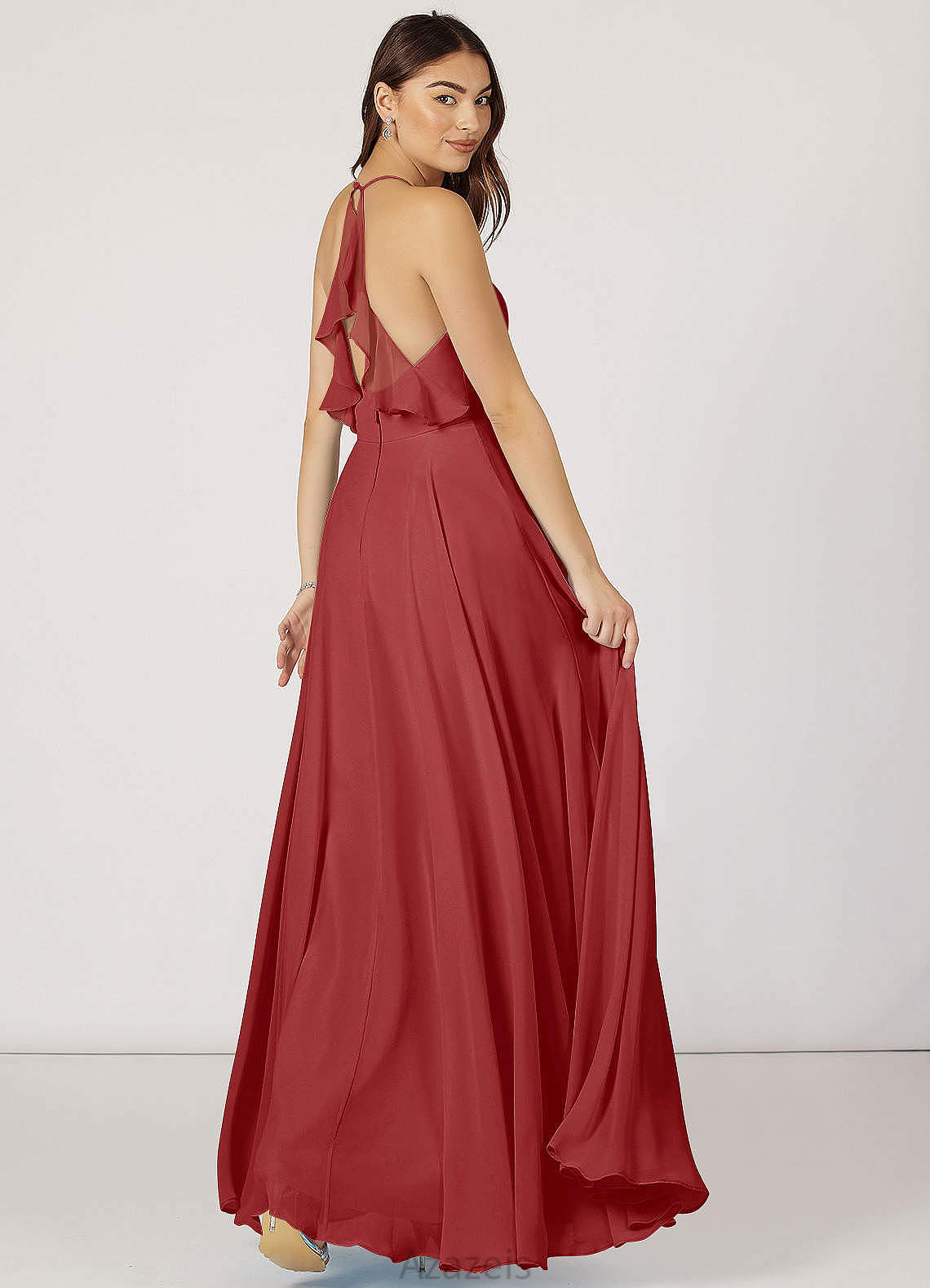 Monserrat A-Line/Princess Spaghetti Staps Empire Waist Sleeveless Floor Length Bridesmaid Dresses