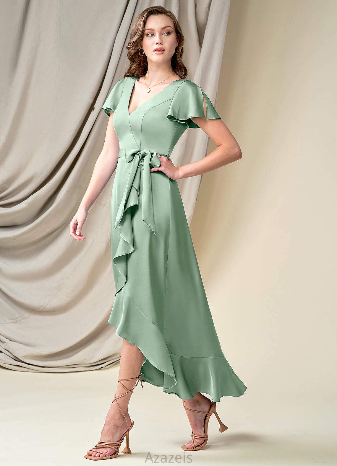 Karen Natural Waist Sleeveless Scoop Floor Length A-Line/Princess Bridesmaid Dresses