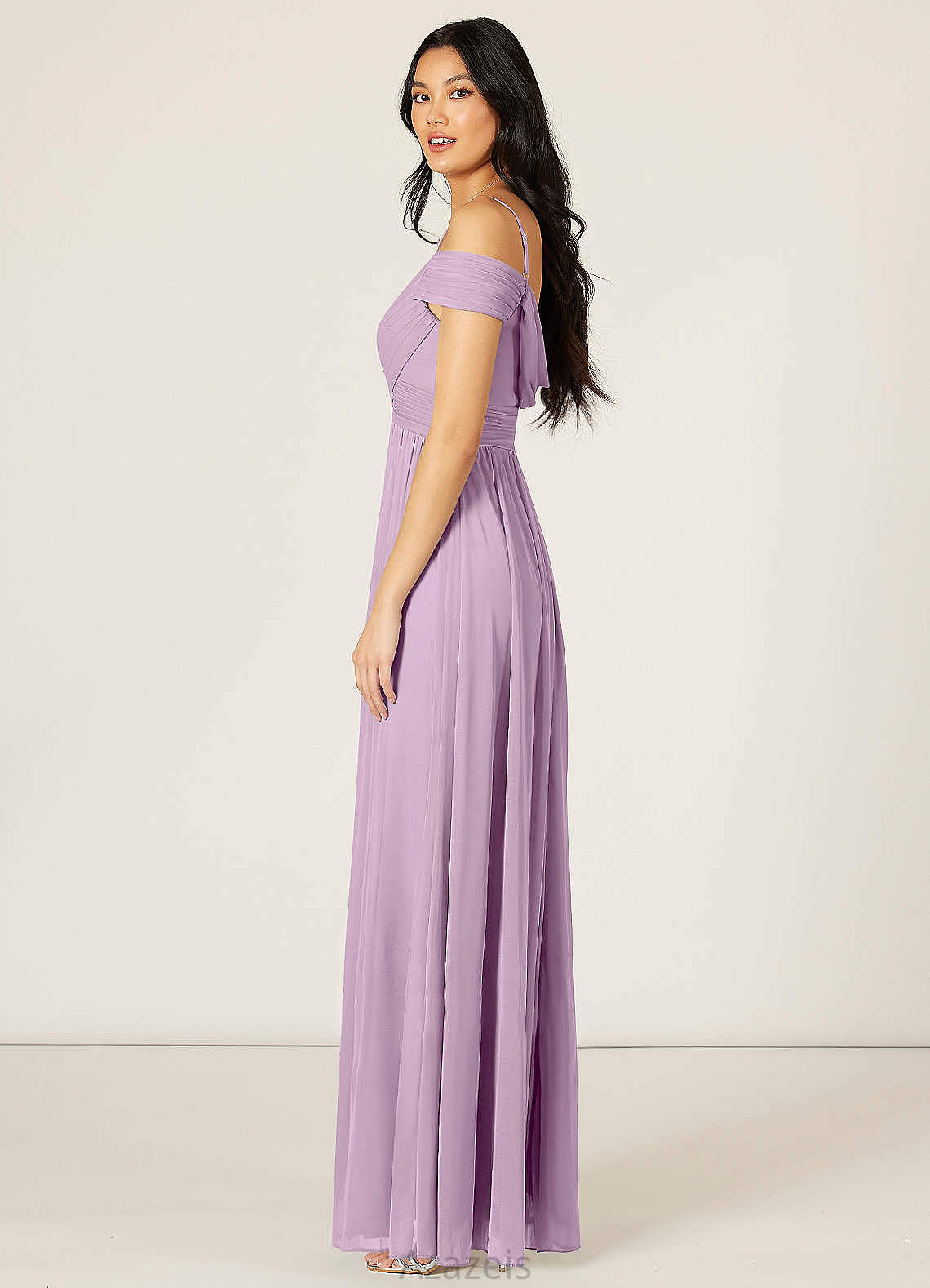 Lizeth Natural Waist V-Neck Sleeveless A-Line/Princess Floor Length Bridesmaid Dresses