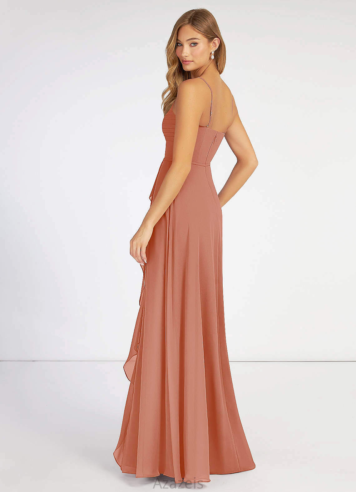 Allie Natural Waist A-Line/Princess Sleeveless Floor Length Bridesmaid Dresses