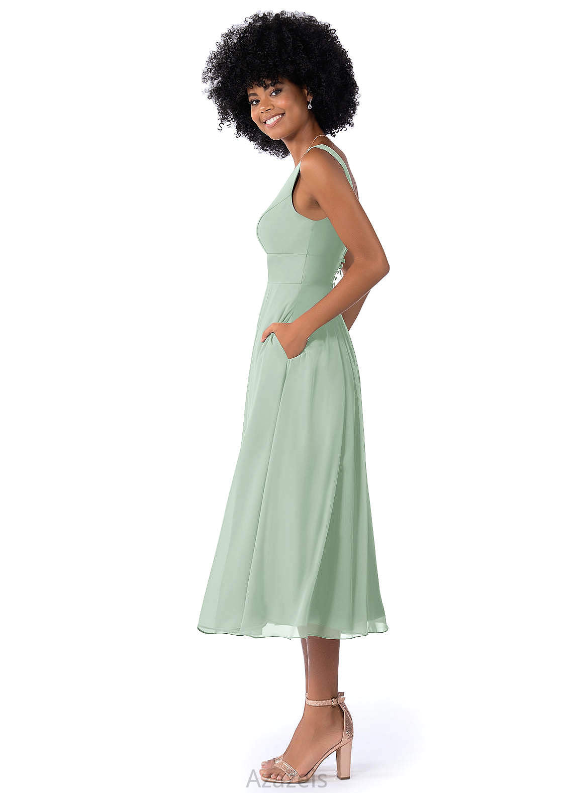 Hailie Floor Length Natural Waist Scoop Sleeveless A-Line/Princess Bridesmaid Dresses