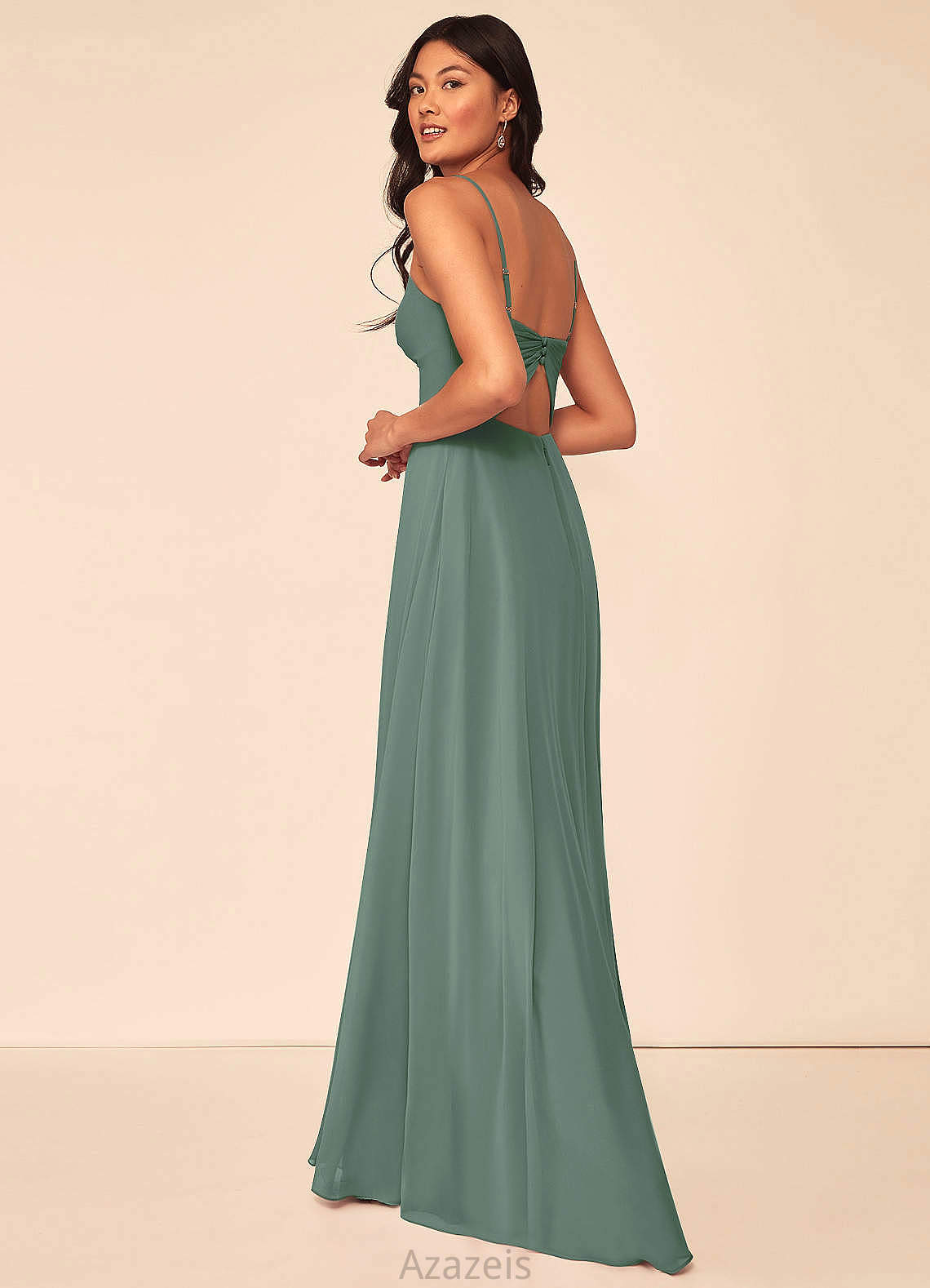 Madalynn Natural Waist Sleeveless Floor Length Straps A-Line/Princess Bridesmaid Dresses