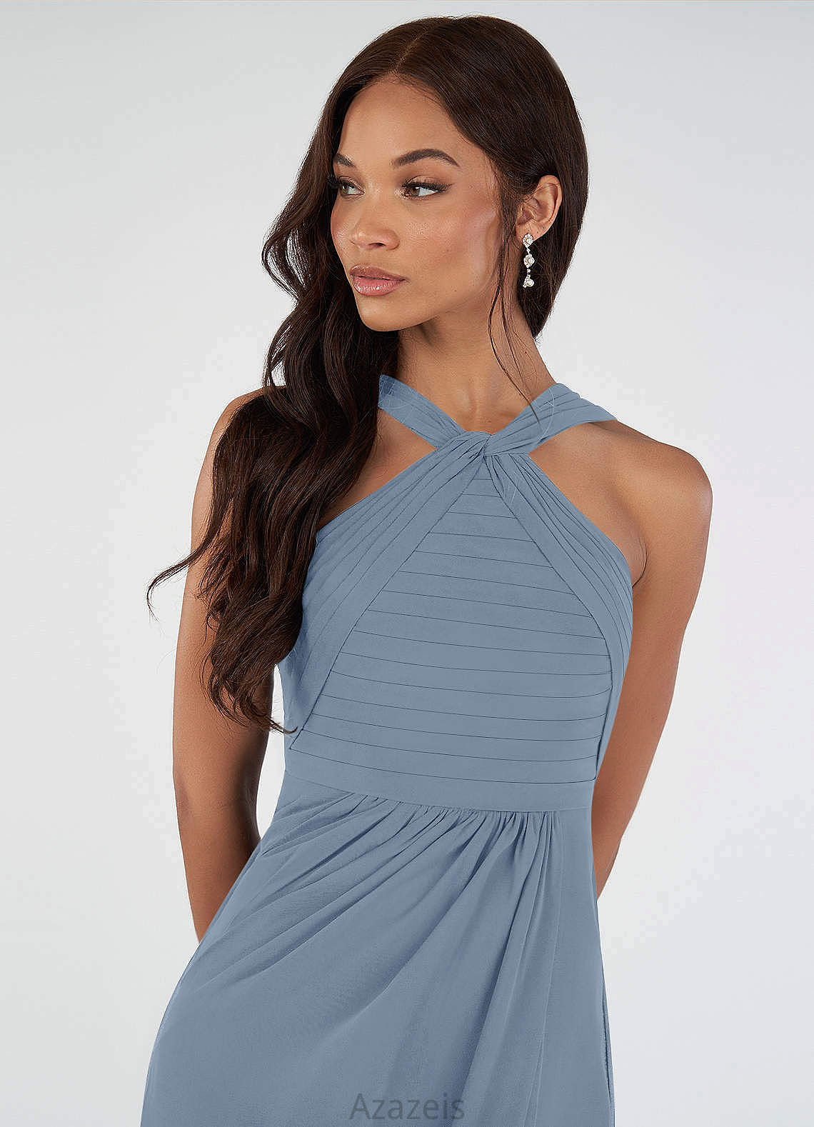 Alisa Natural Waist A-Line/Princess Floor Length Sleeveless Scoop Bridesmaid Dresses