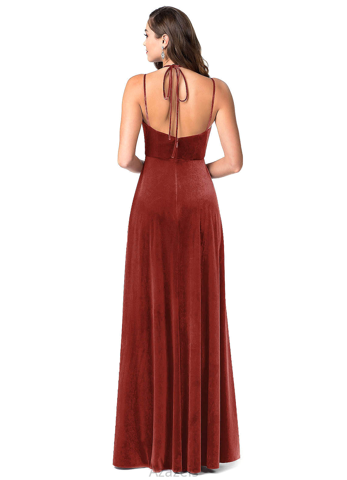 Miriam Spaghetti Staps Natural Waist A-Line/Princess Floor Length Sleeveless Bridesmaid Dresses