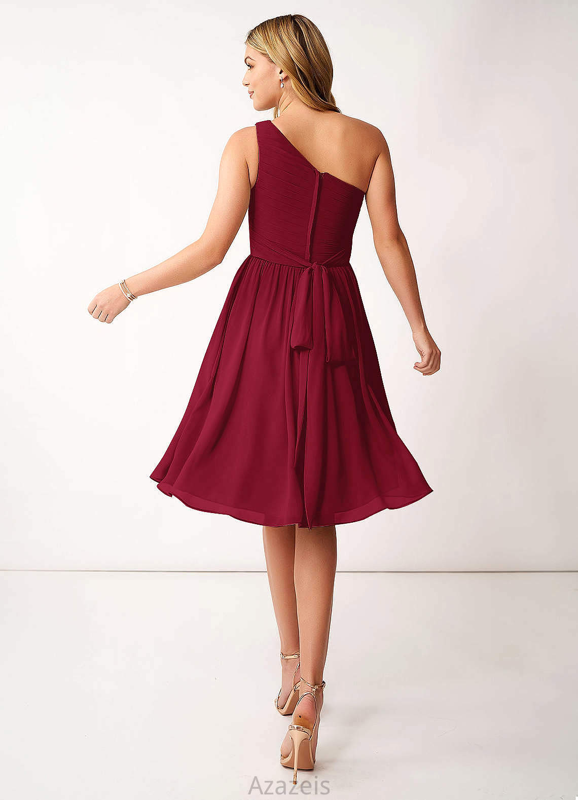 Iris A-Line/Princess Spaghetti Staps Natural Waist Sleeveless Floor Length Bridesmaid Dresses