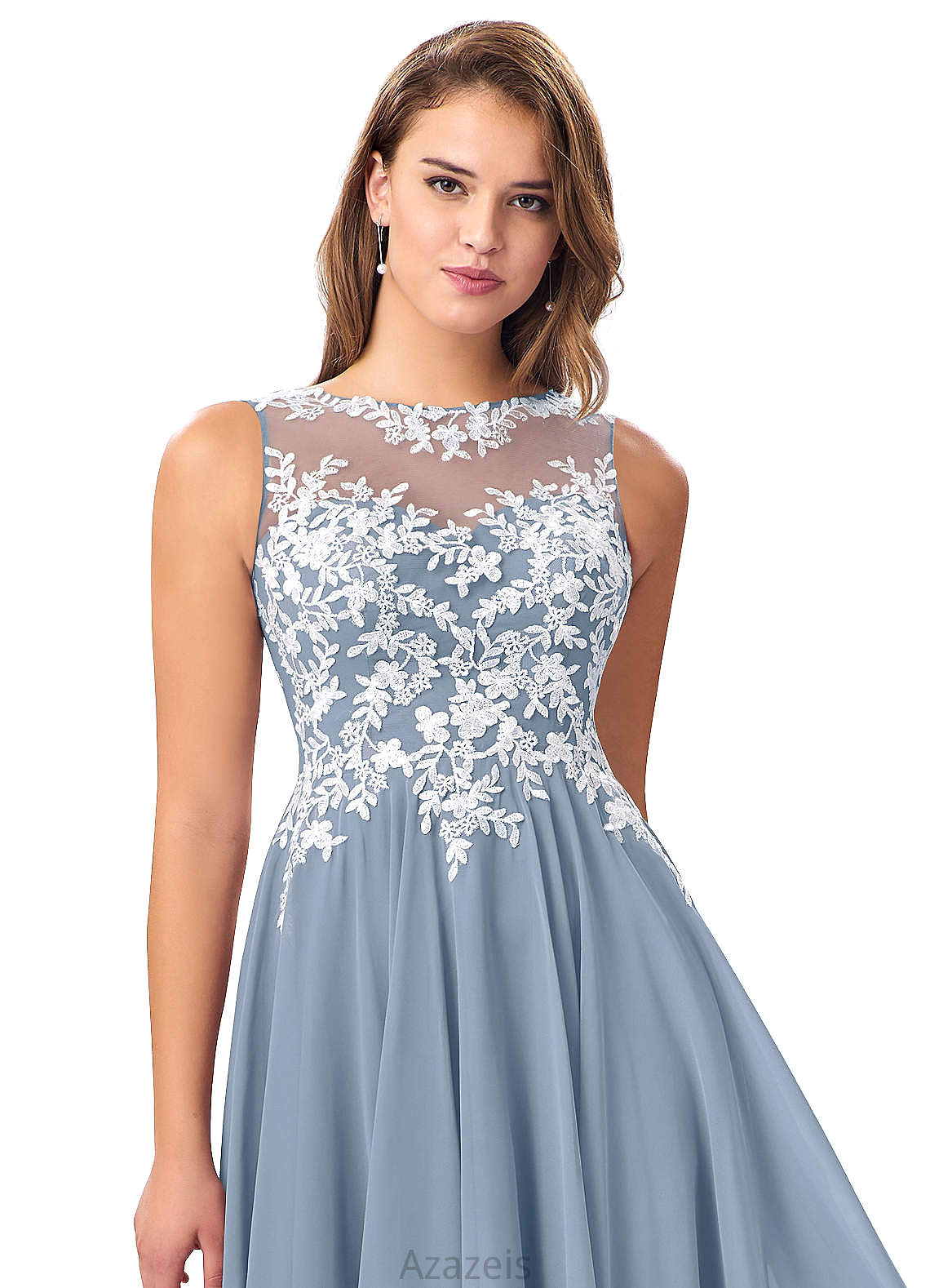 Marlene Floor Length V-Neck Sleeveless A-Line/Princess Natural Waist Bridesmaid Dresses