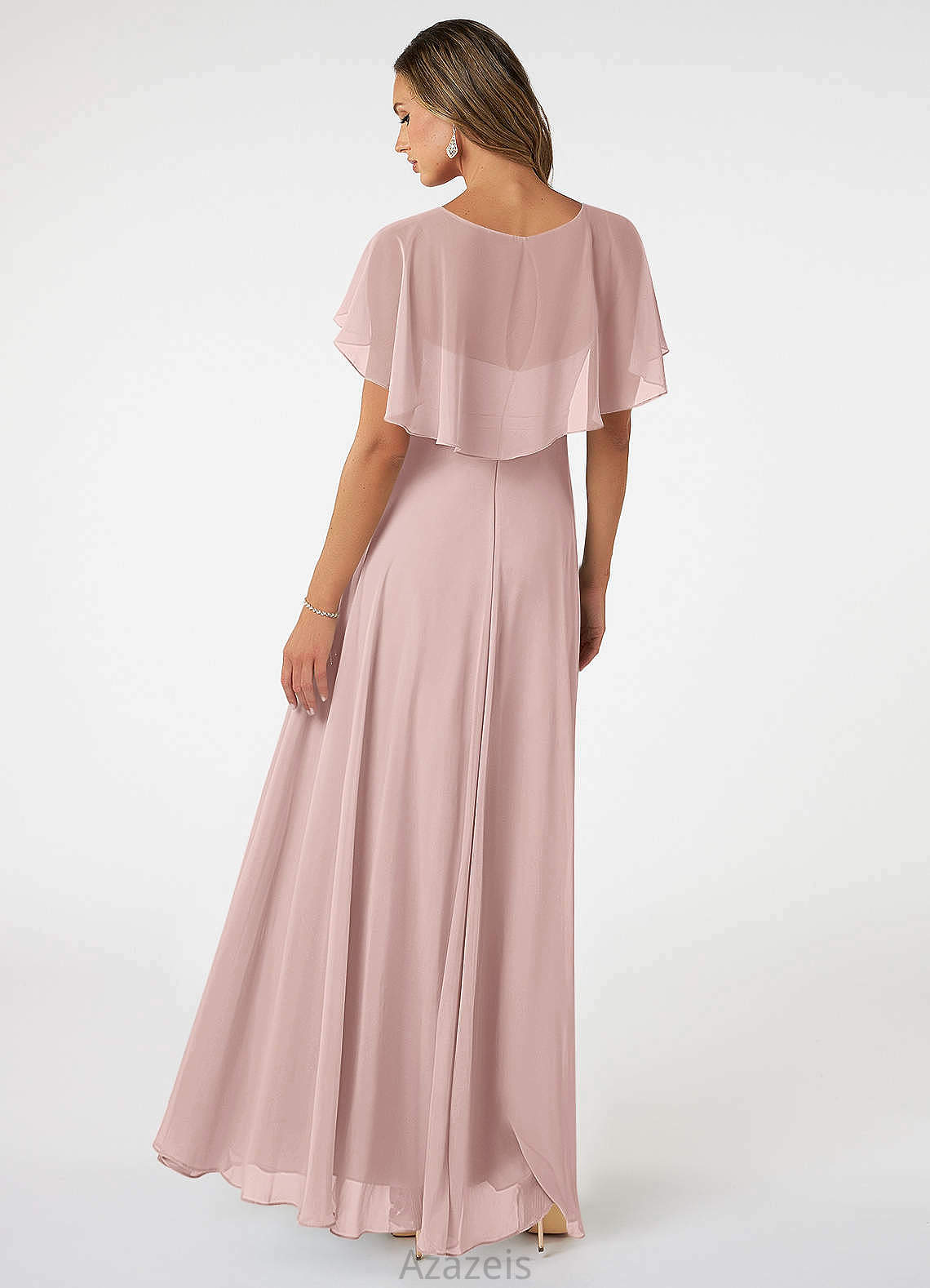 Aniyah Sleeveless A-Line/Princess Empire Waist Straps Floor Length Bridesmaid Dresses