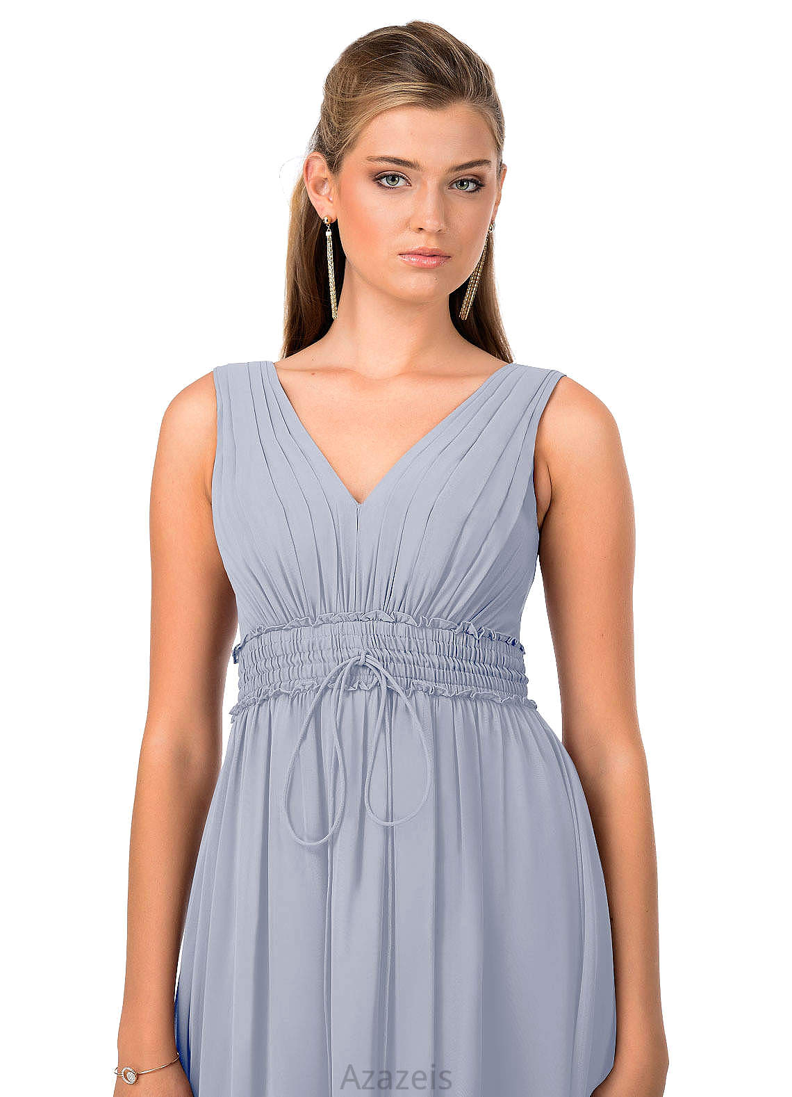 Nyla Sleeveless One Shoulder Natural Waist A-Line/Princess Floor Length Bridesmaid Dresses