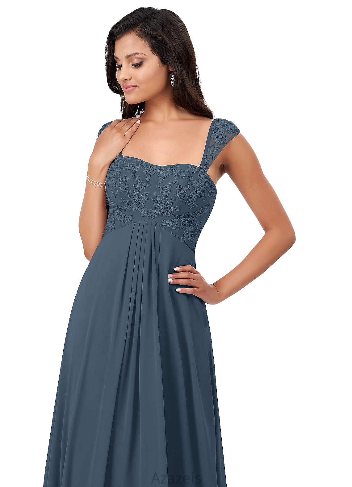 Toni Spaghetti Staps Floor Length A-Line/Princess Natural Waist Sleeveless Bridesmaid Dresses