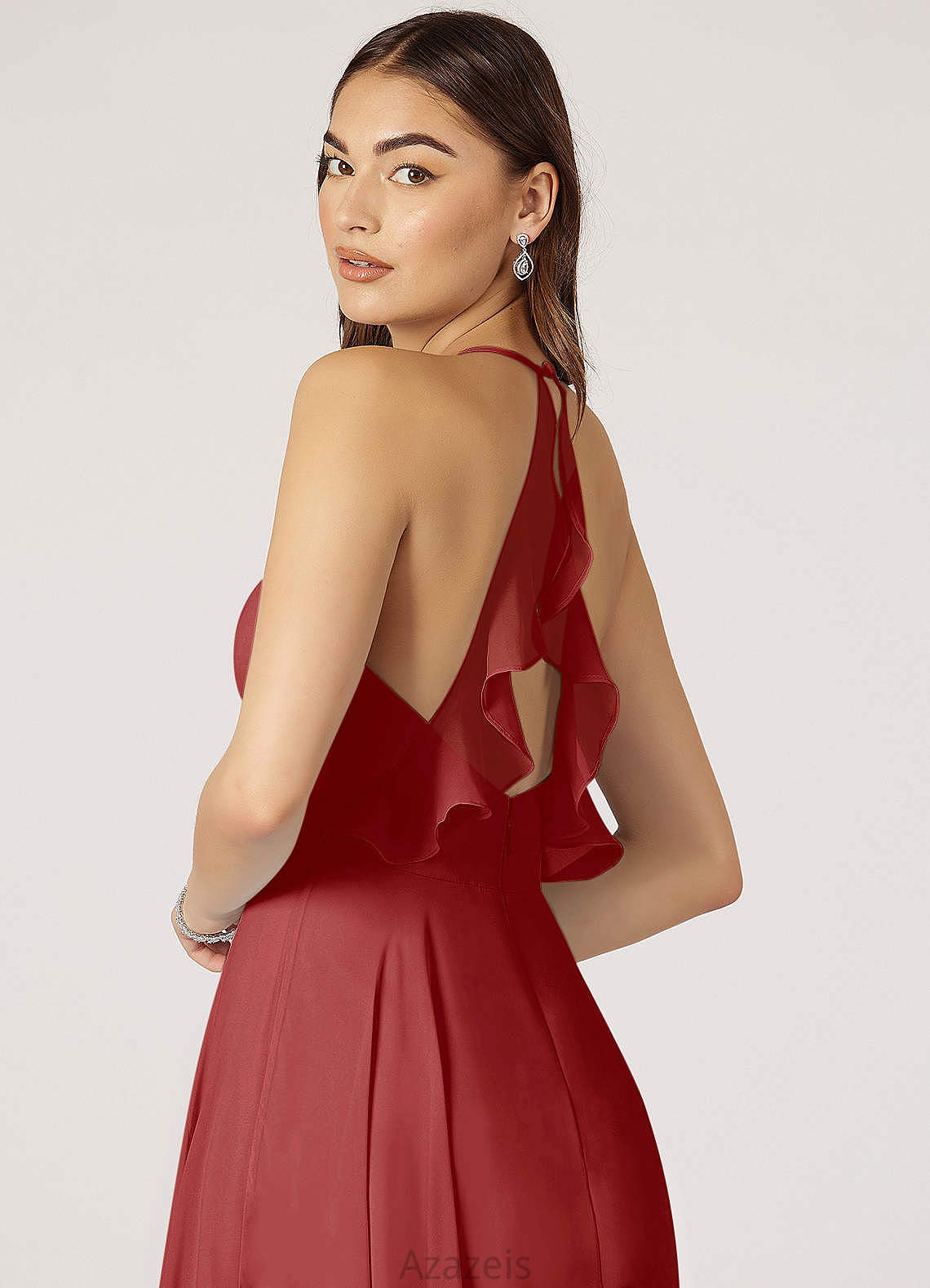 Monserrat A-Line/Princess Spaghetti Staps Empire Waist Sleeveless Floor Length Bridesmaid Dresses