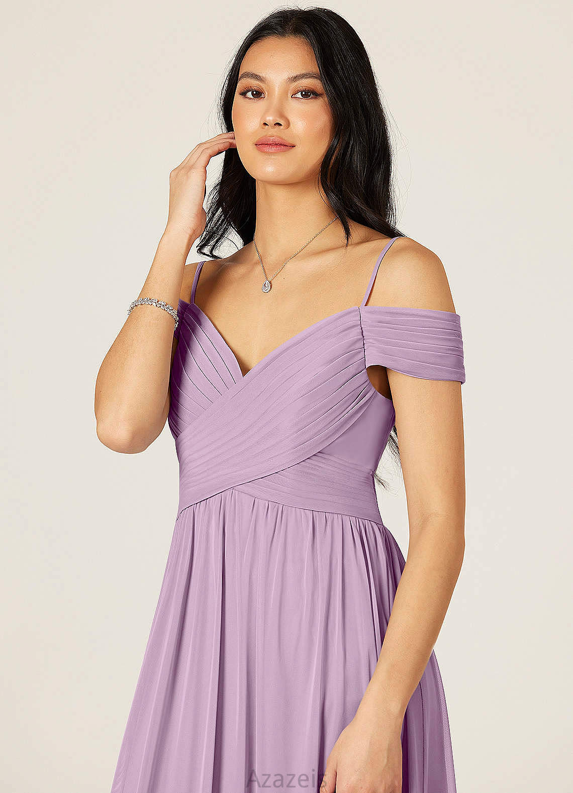 Lizeth Natural Waist V-Neck Sleeveless A-Line/Princess Floor Length Bridesmaid Dresses