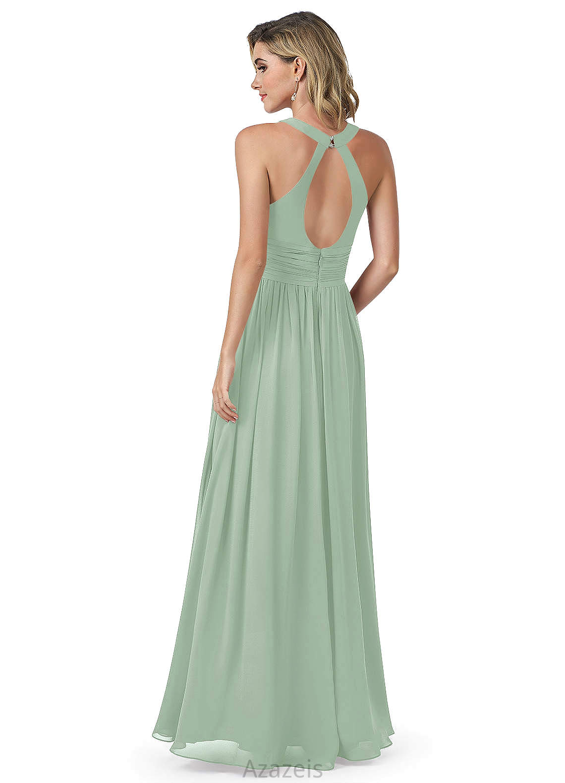 Livia Sleeveless Natural Waist A-Line/Princess Floor Length One Shoulder Bridesmaid Dresses