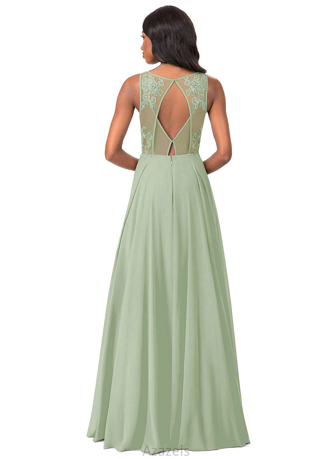 Karen Natural Waist Sheath/Column V-Neck Floor Length Sleeveless Spandex Bridesmaid Dresses