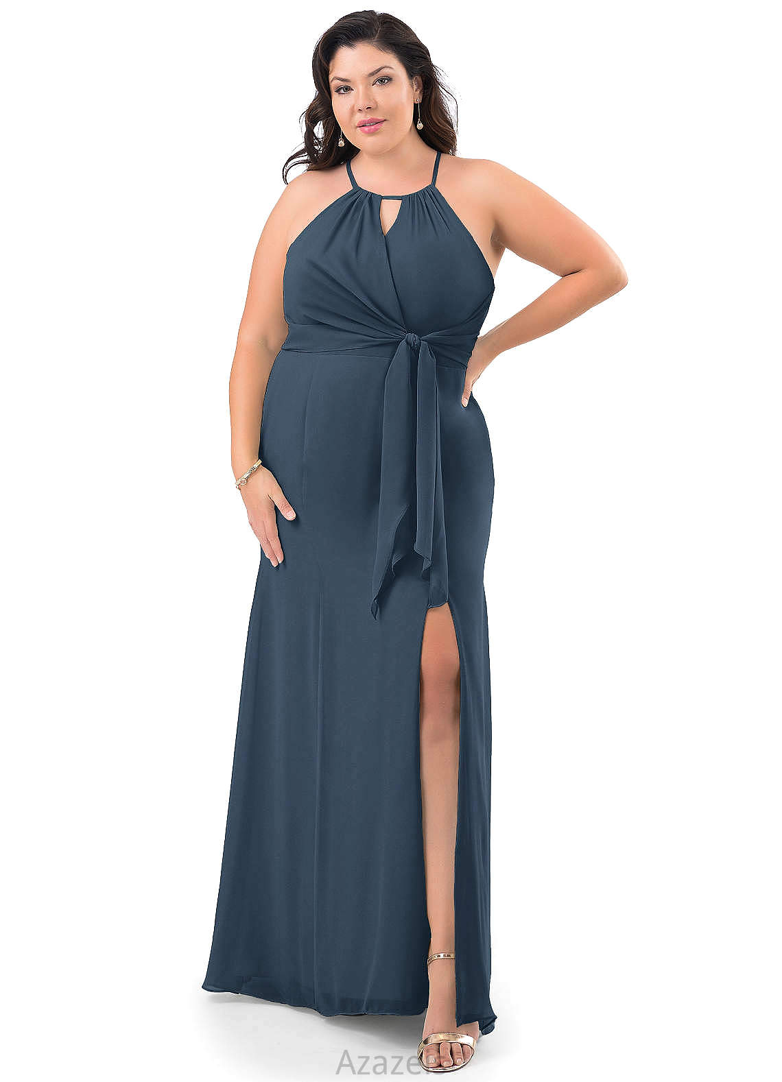 Adrienne Short Sleeves V-Neck A-Line/Princess Floor Length Natural Waist Bridesmaid Dresses