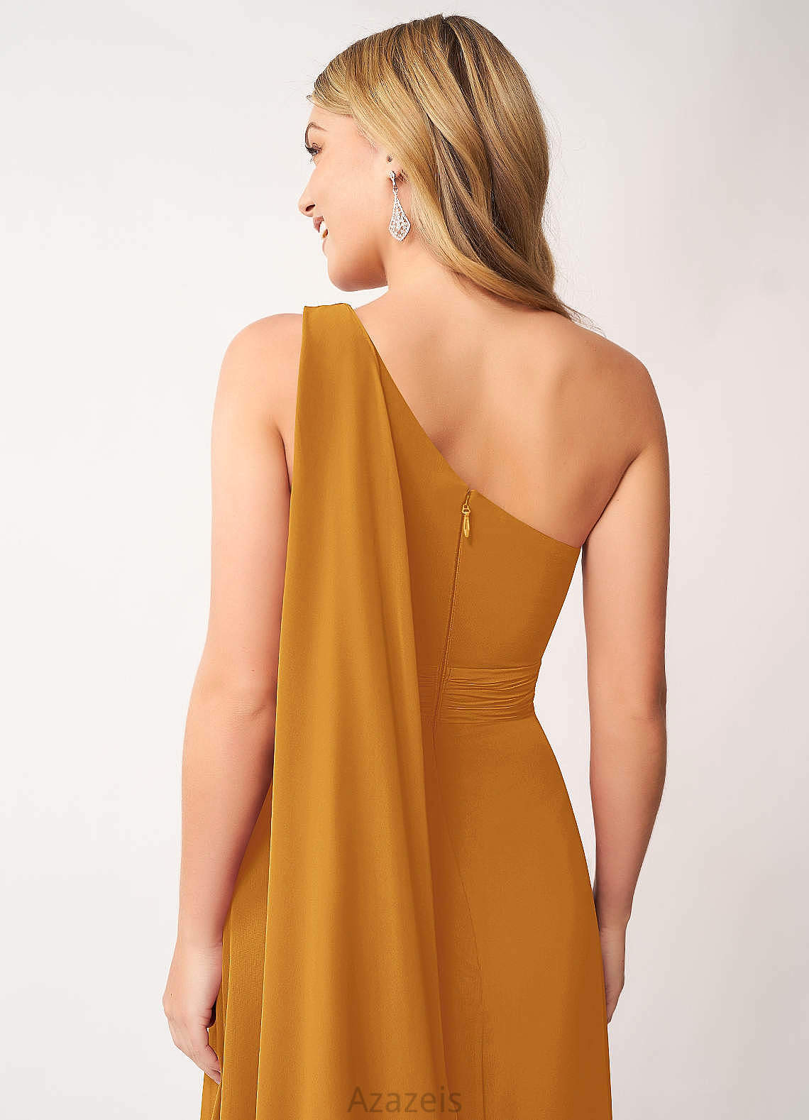 Abbey A-Line/Princess Floor Length One Shoulder Sleeveless Natural Waist Bridesmaid Dresses