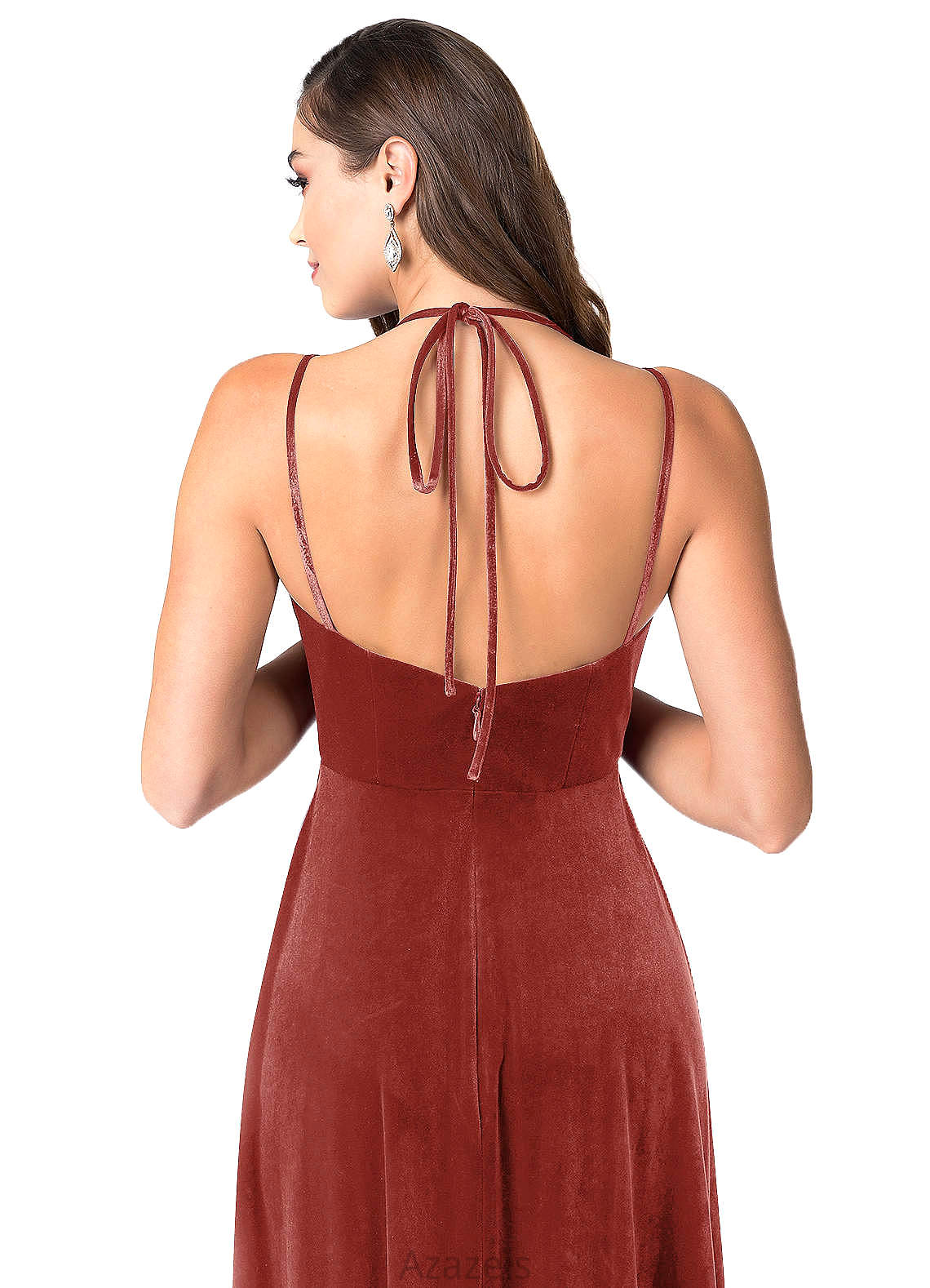 Miriam Spaghetti Staps Natural Waist A-Line/Princess Floor Length Sleeveless Bridesmaid Dresses