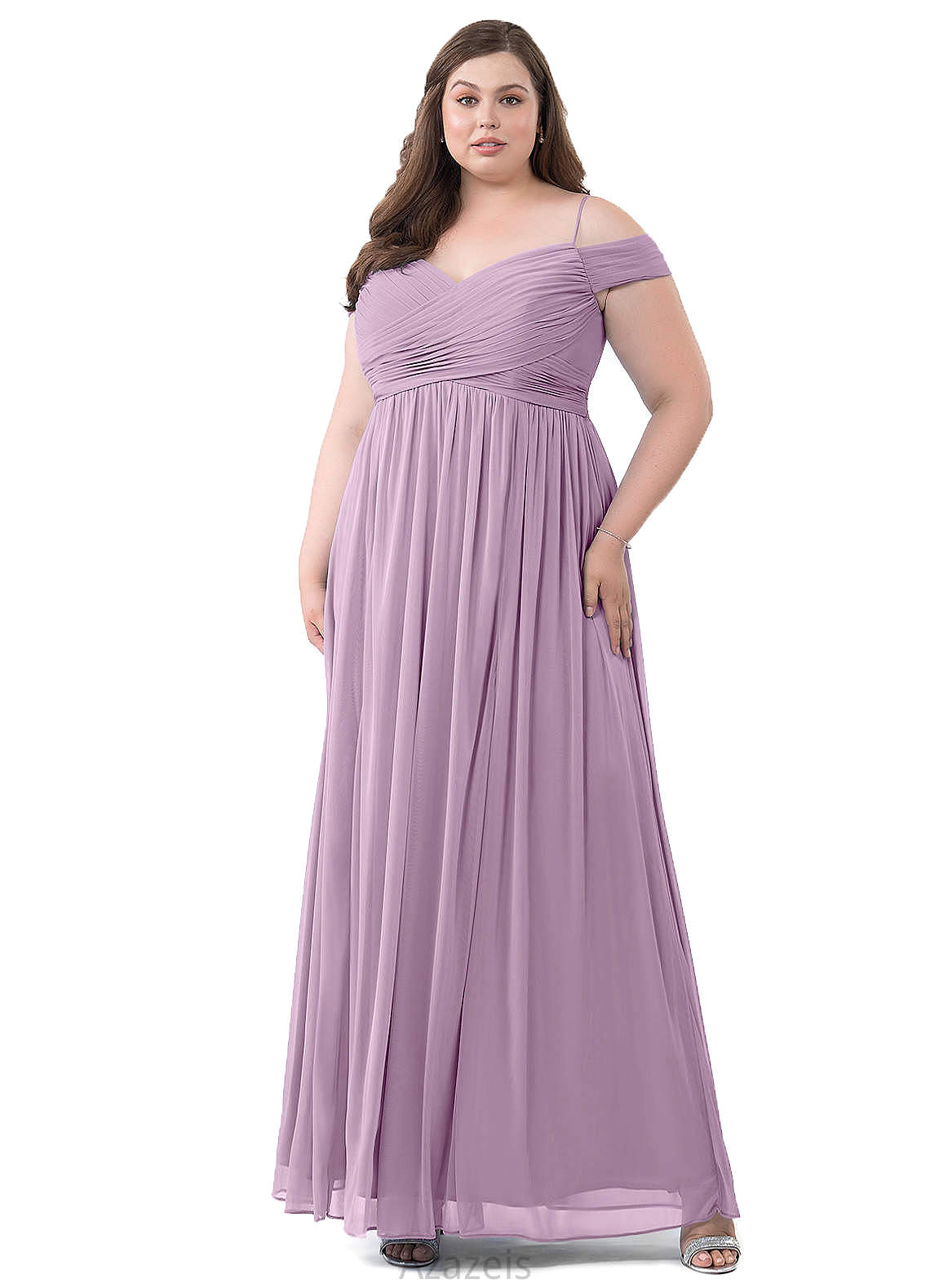 Lizeth Natural Waist V-Neck Sleeveless A-Line/Princess Floor Length Bridesmaid Dresses
