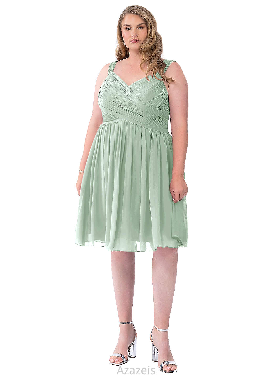 Aliana Sleeveless A-Line/Princess Natural Waist V-Neck Floor Length Bridesmaid Dresses