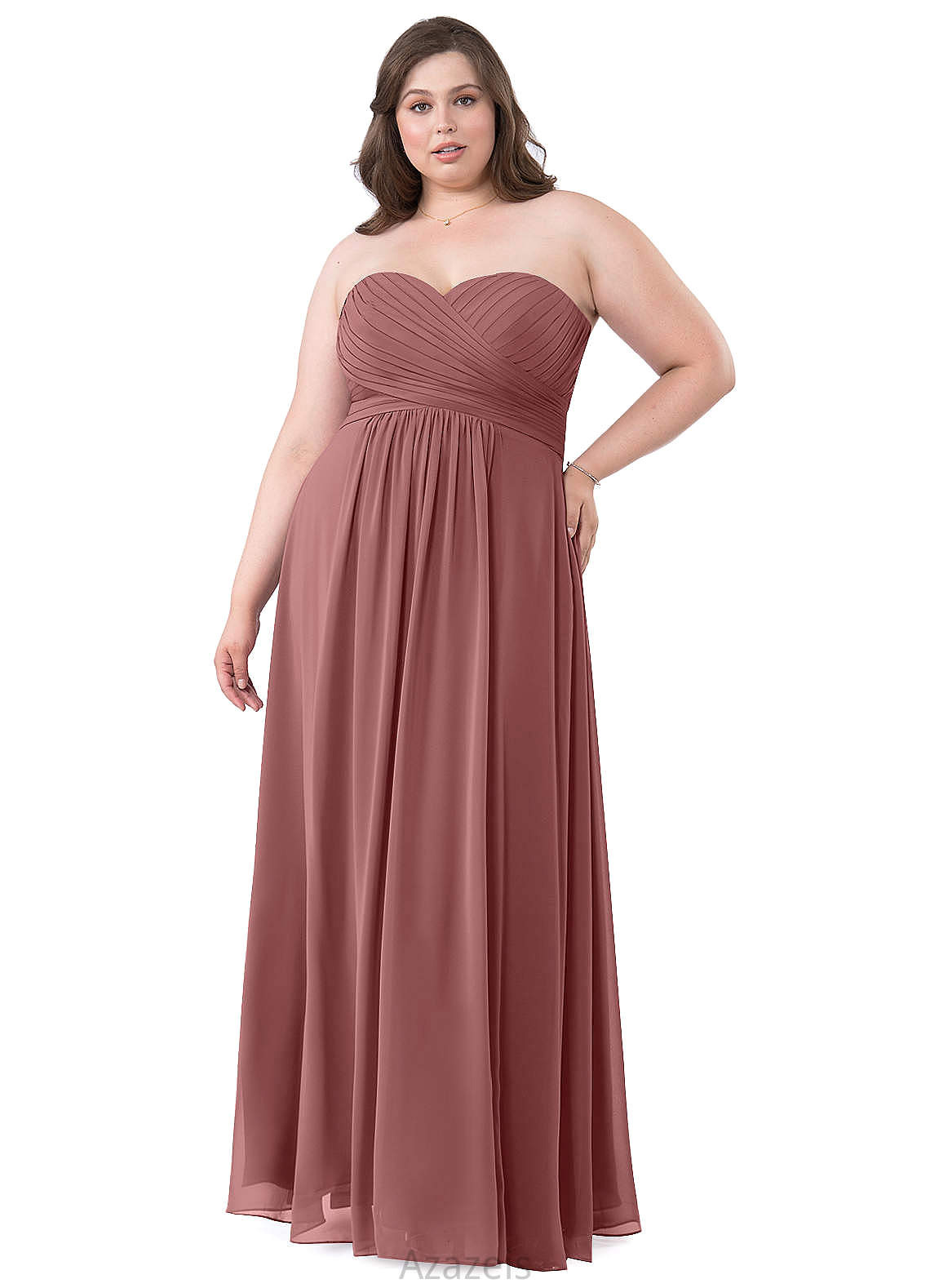 Elena Natural Waist Floor Length Spaghetti Staps A-Line/Princess Sleeveless Bridesmaid Dresses